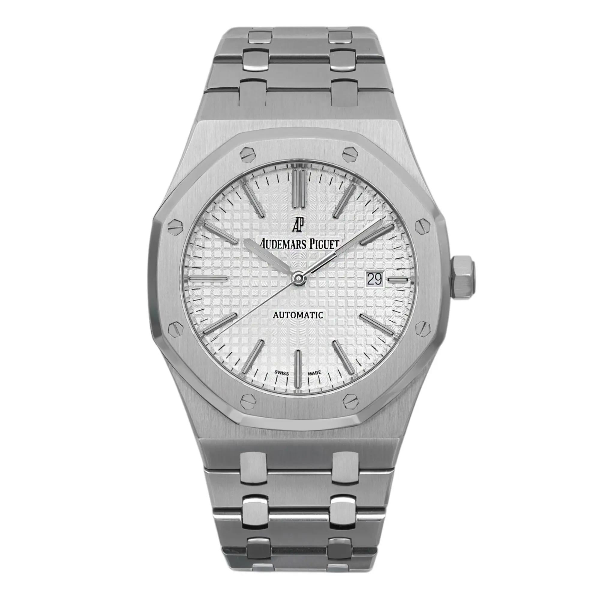 Audemars Piguet Royal Oak 41mm Steel White Automatic Watch 15400ST