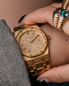 Audemars Piguet Royal Oak 56175BA Champagne Dial 18k YG Ultra Thin Quartz