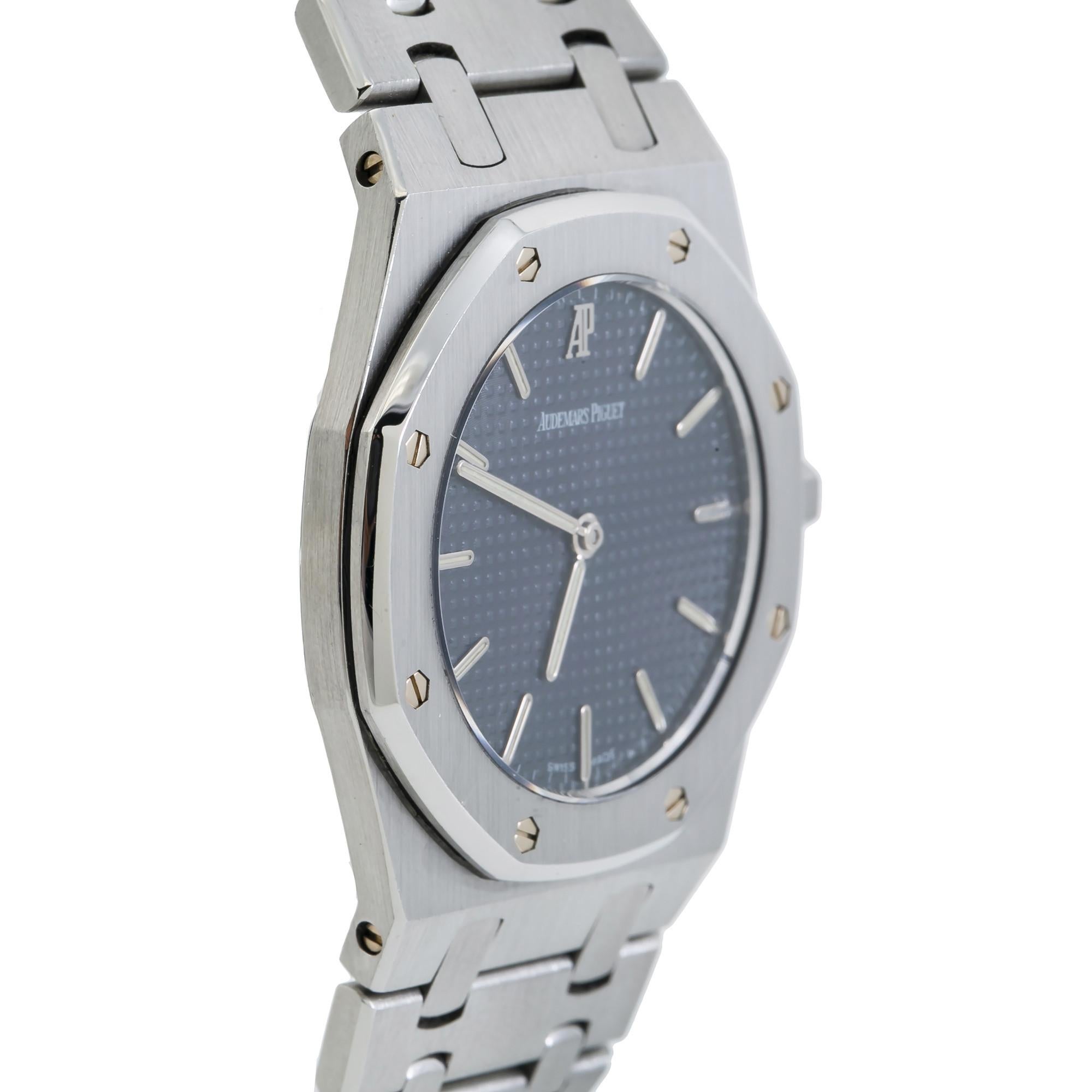 Audemars Piguet Royal Oak 56303ST, Blue Dial, Certified and Warranty In Excellent Condition In Miami, FL