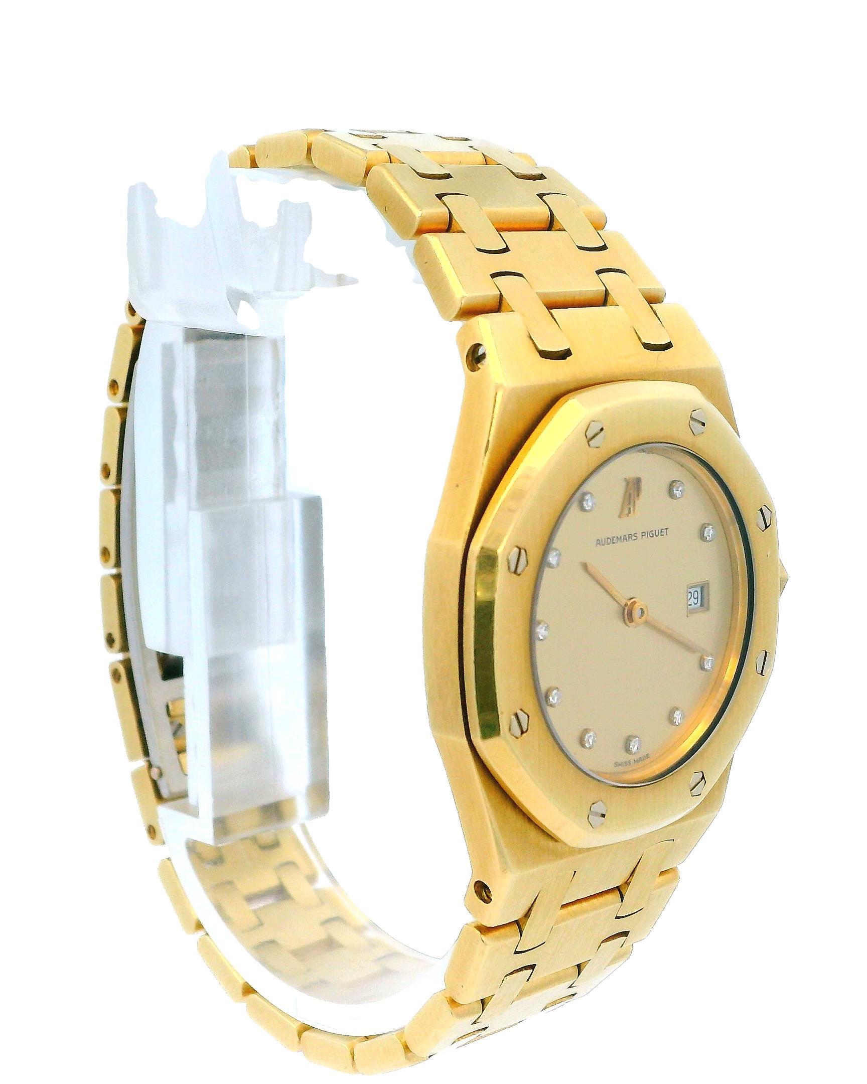 Audemars Piguet Royal Oak 6048BA 18K Gelbgold Diamant-Zifferblatt Service Papiere im Zustand „Hervorragend“ in Great Neck Plaza, NY