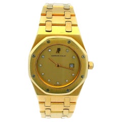 Audemars Piguet Royal Oak 6048BA 18K Yellow Gold Diamond Dial Service Papers