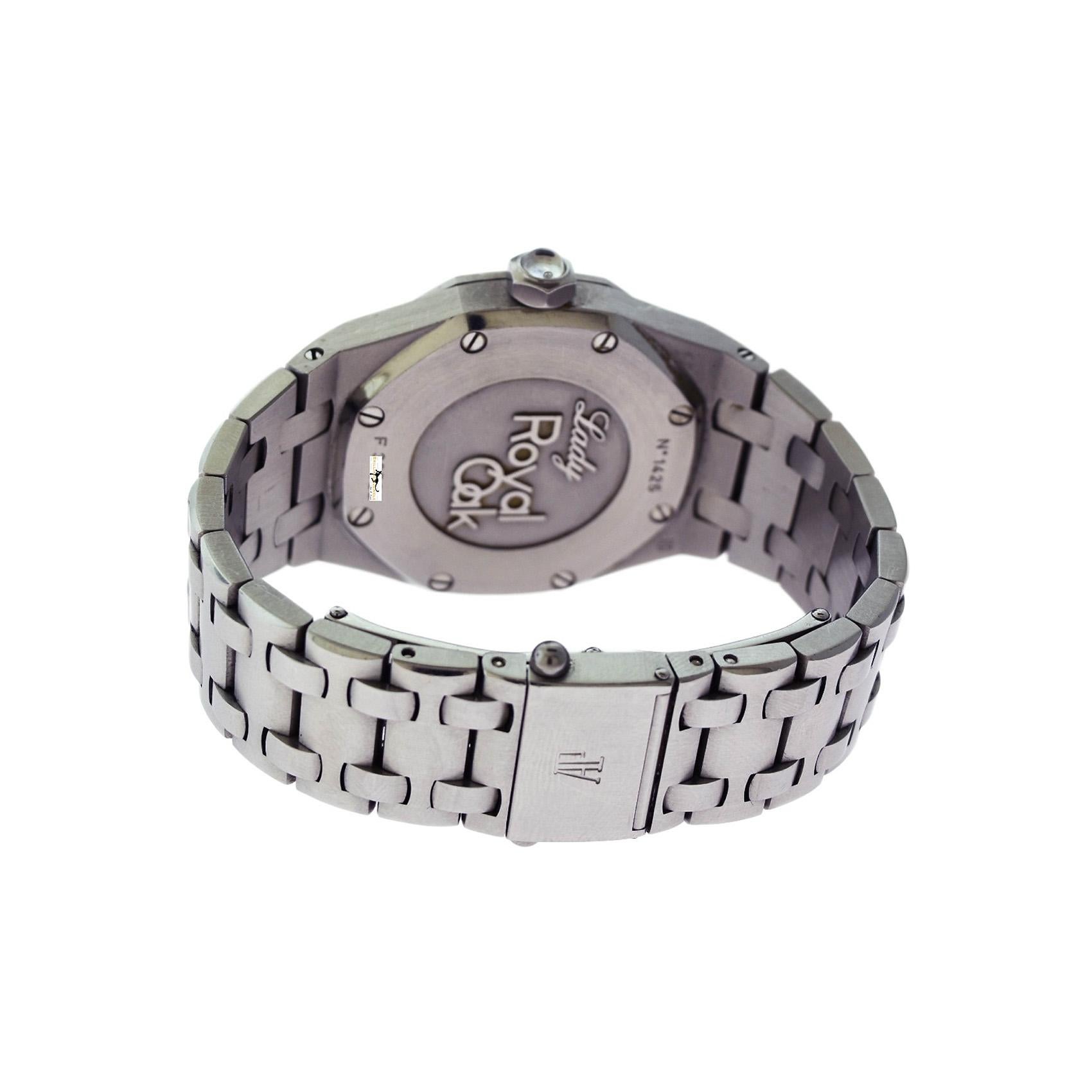 Women's or Men's Audemars Piguet Royal Oak 67601st White Dial Steel Diamond Bezel Watch 'AP-4'