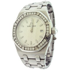 Audemars Piguet Royal Oak 67601st White Dial Steel Diamond Bezel Watch 'AP-4'