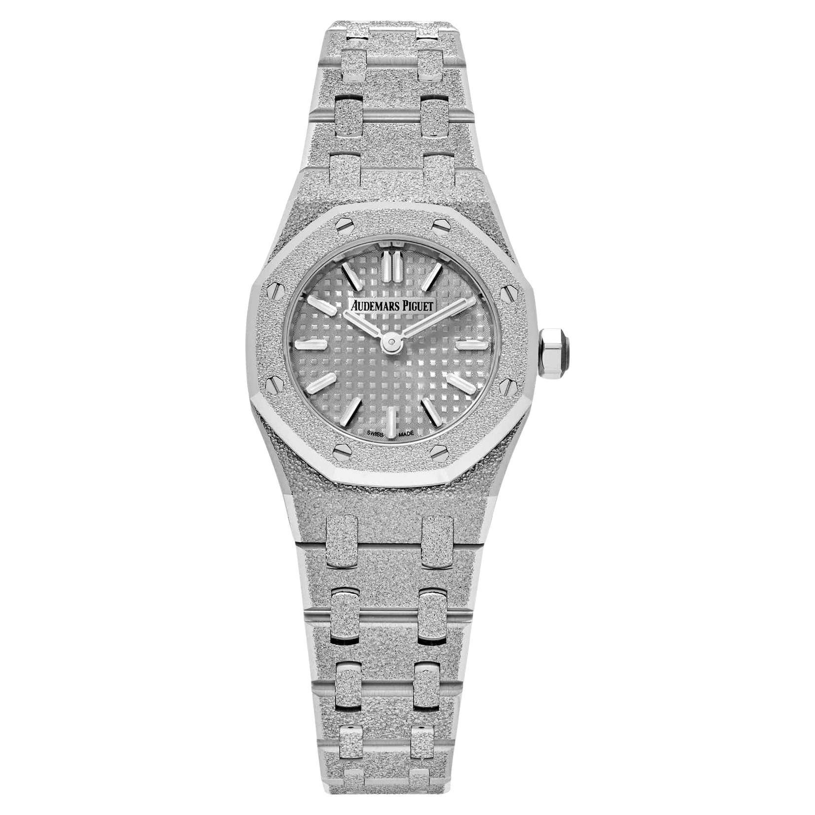 Audemars Piguet Royal Oak 67630BC.GG.1312BC.01 'Mini' Frosted White Gold Quartz