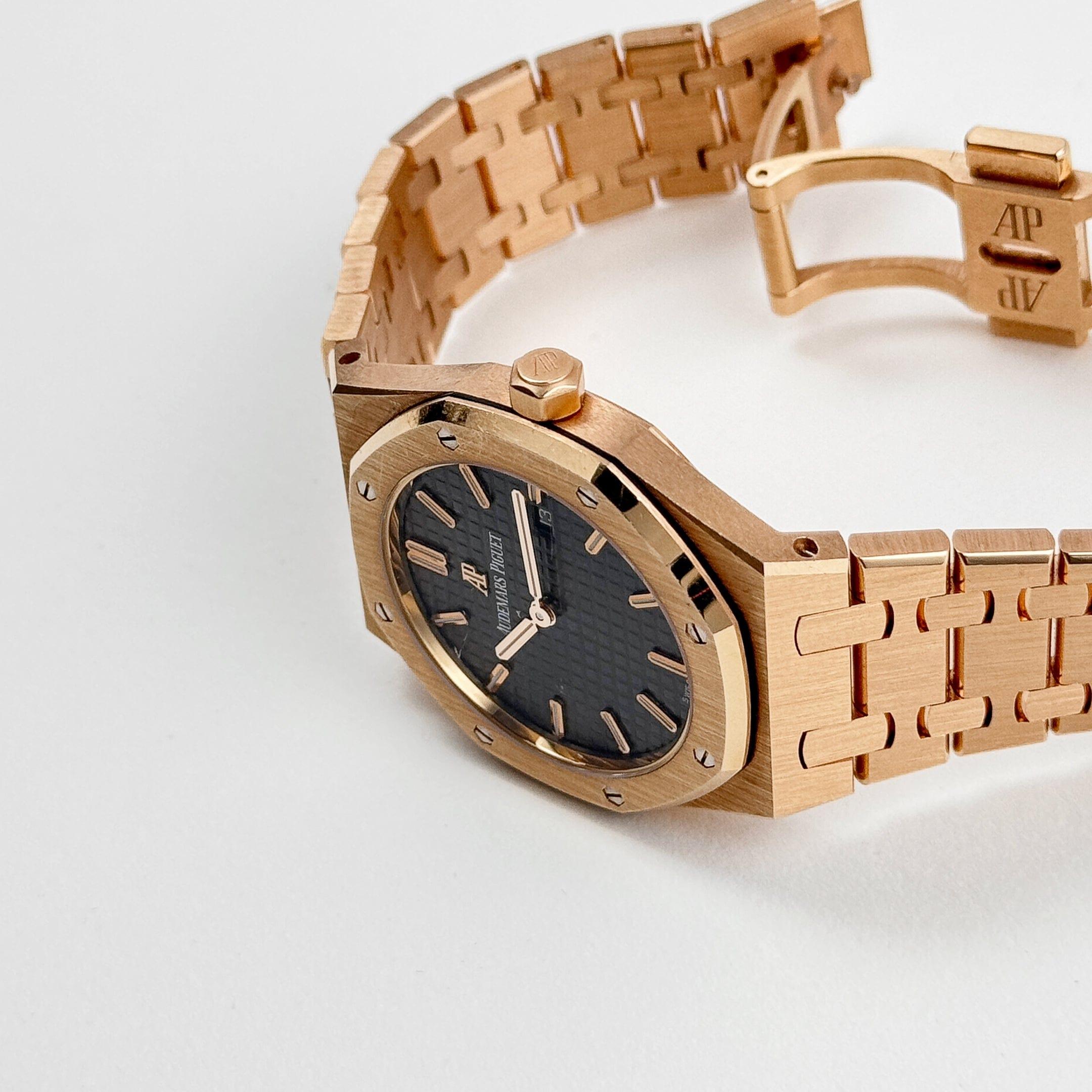 Audemars Piguet Royal Oak 67650OR.OO.1261OR.01 Rose Gold Brown Dial Quartz Pour femmes en vente