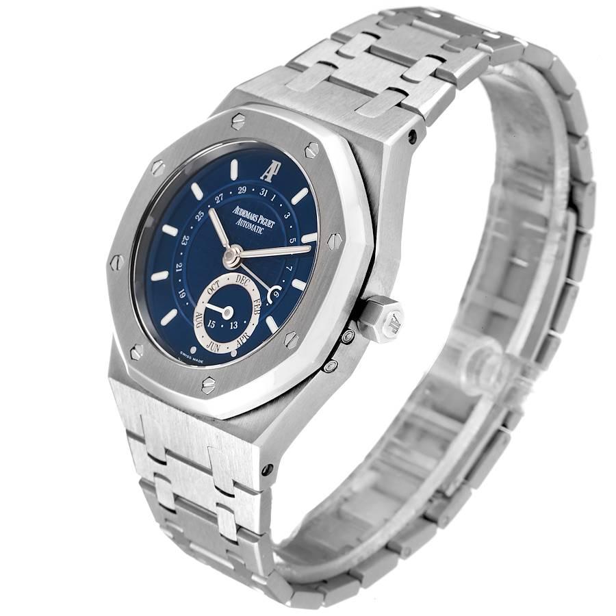 Audemars Piguet Royal Oak Annual Calendar Blue Dial Steel Mens Watch 25920ST In Excellent Condition In Atlanta, GA