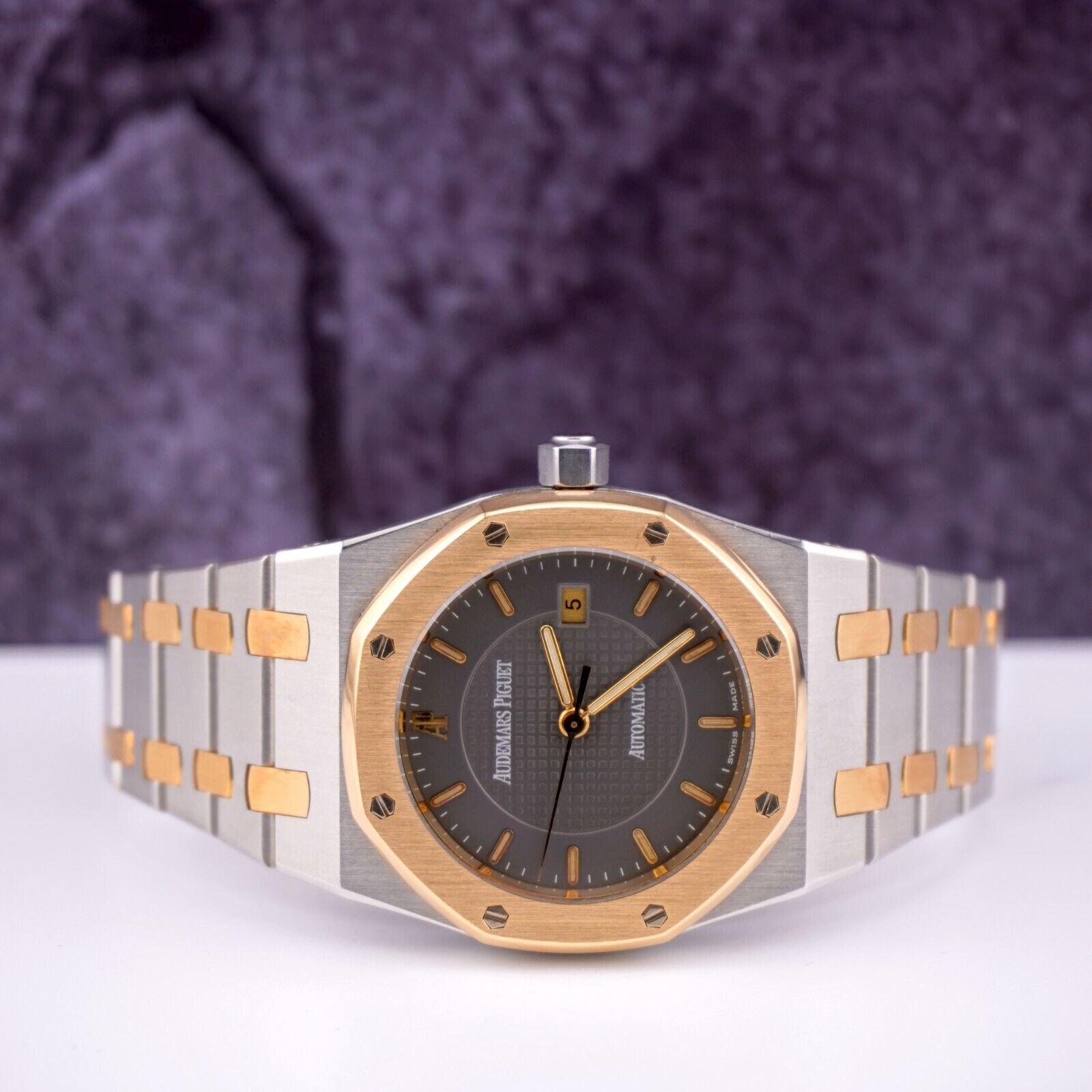 Modern Audemars Piguet Royal Oak Auto 33mm 18k Gold & Steel Watch 15050SA LIMITED 200pc For Sale