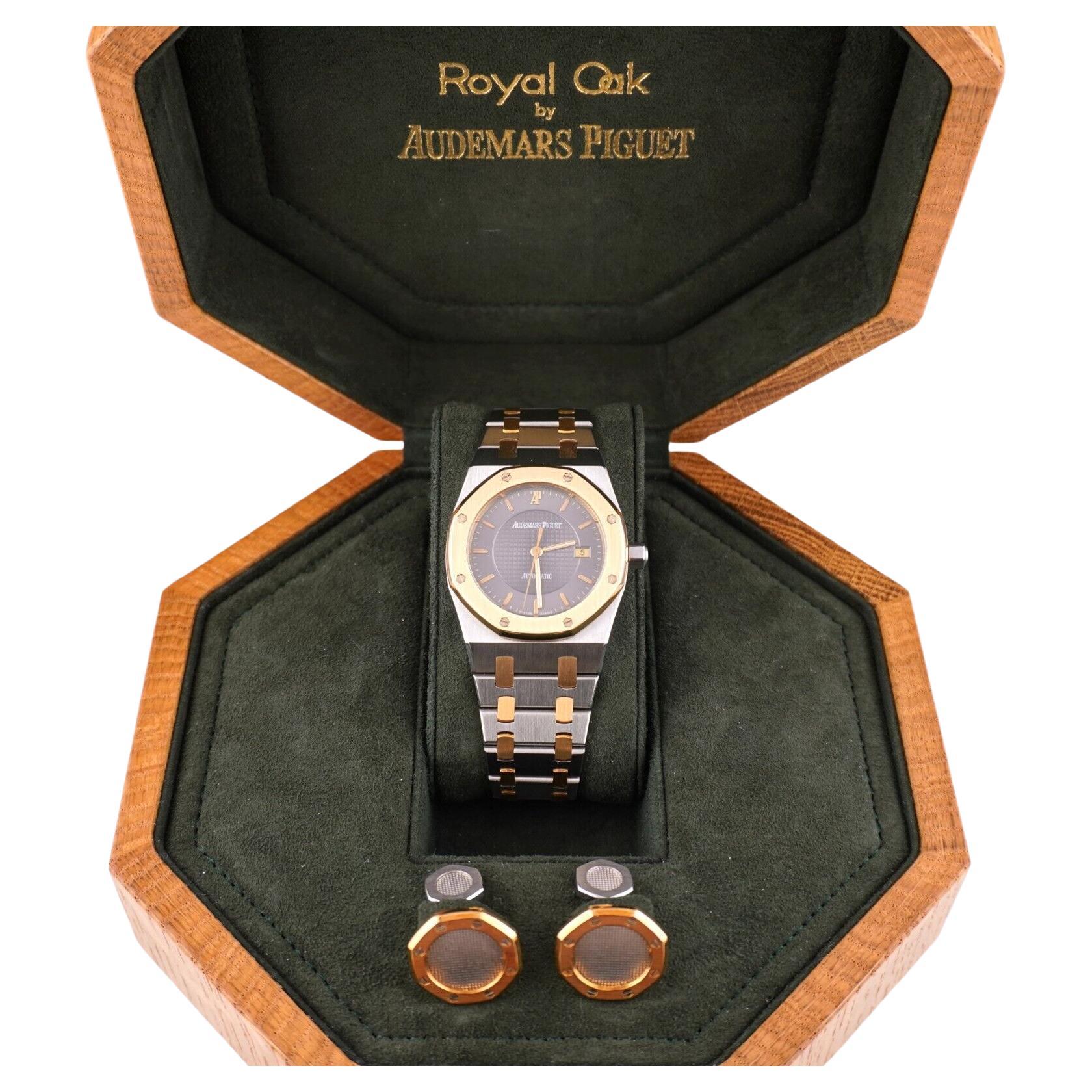 Audemars Piguet Royal Oak Auto 33mm 18k Gold & Steel Watch 15050SA LIMITED 200pc For Sale