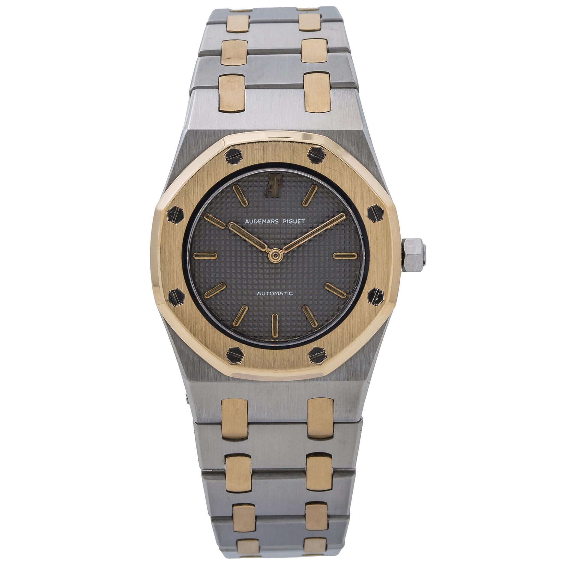 Audemars Piguet Royal Oak Automatic Ladies Watch 18 Karat Two-Tone Grey Dial