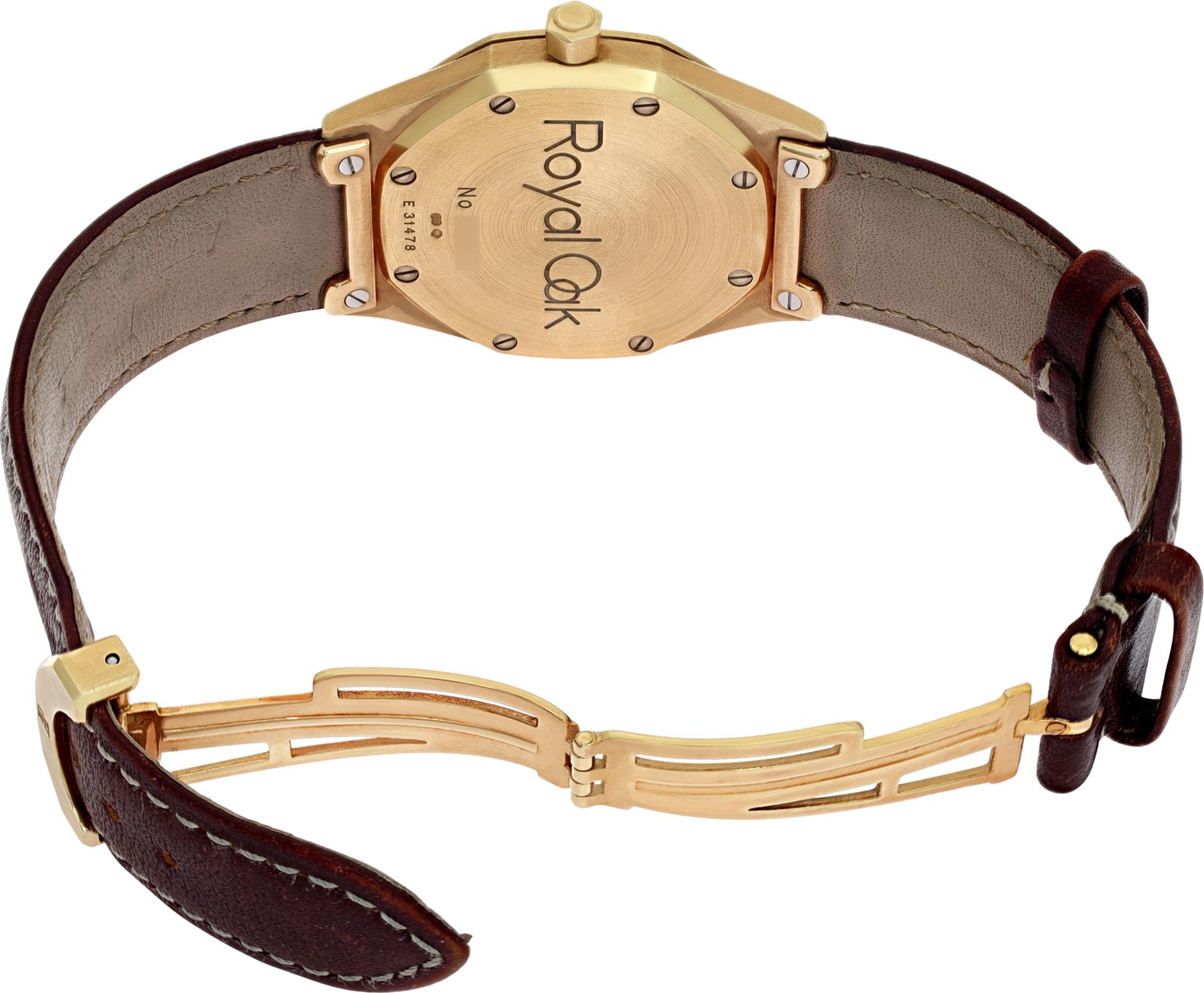 Women's or Men's Audemars Piguet Royal Oak Automatic Wristwatch Black Military Dial Ref 14800BA