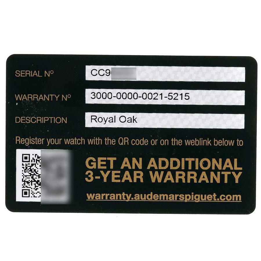 Audemars Piguet Royal Oak Black Dial Steel Ladies Watch 67650ST Box Card For Sale 1