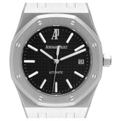 Audemars Piguet Royal Oak Black Dial Steel Mens Watch 15300ST