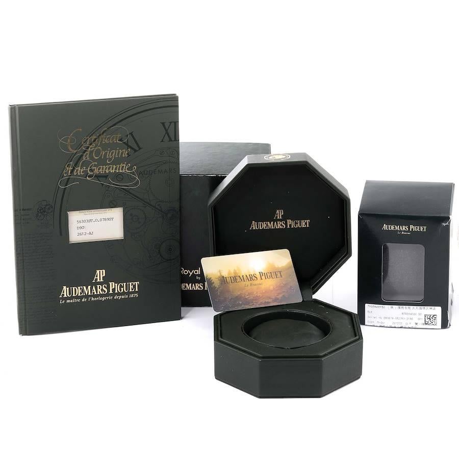 Audemars Piguet Royal Oak Black Dial Steel Mens Watch 56303ST Box Papers For Sale 3