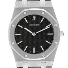 Audemars Piguet Royal Oak Black Dial Steel Mens Watch 56303ST Box Papers