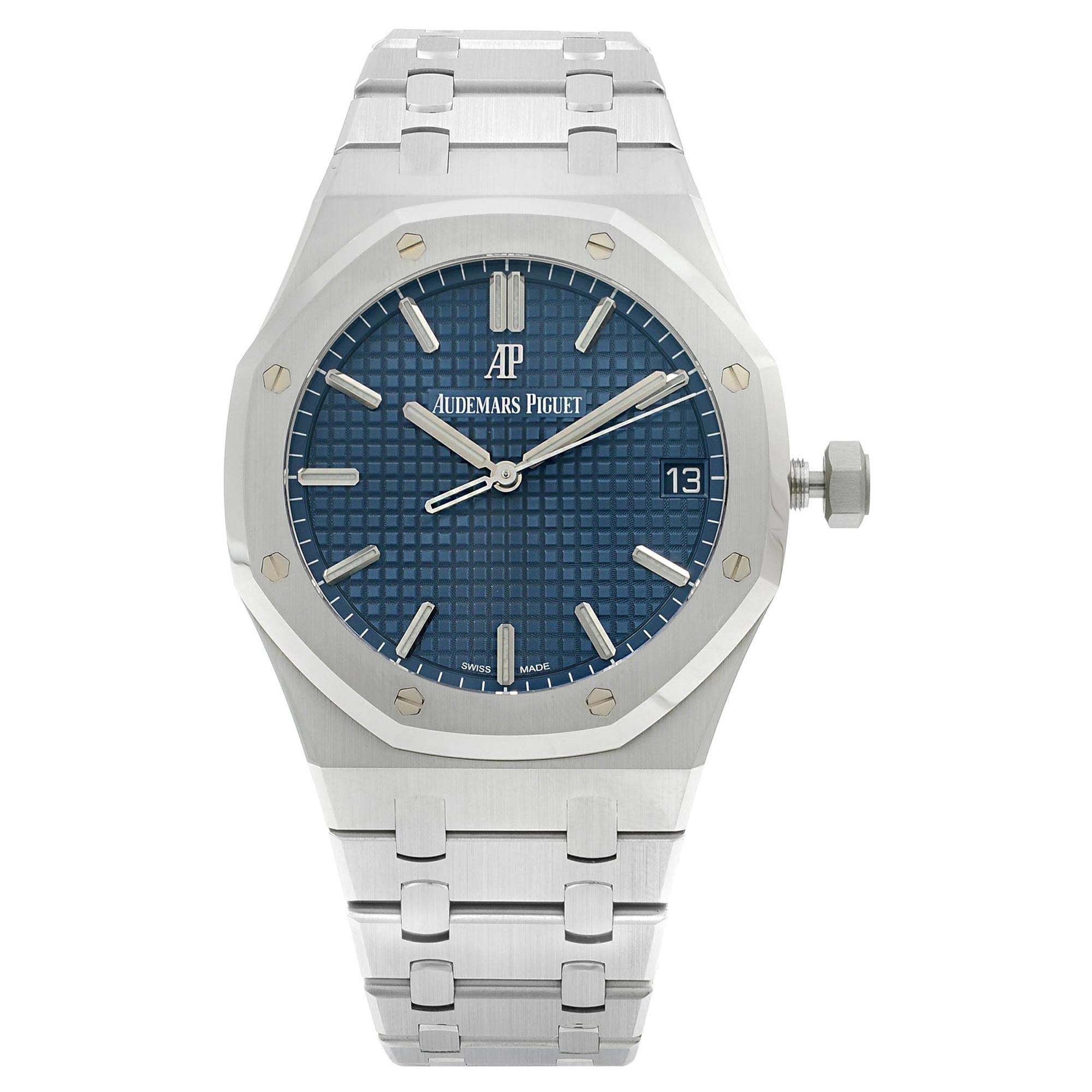 Audemars Piguet Royal Oak Blue Dial 19 For Sale on 1stDibs ap watch blue face blue face ap ap blue face