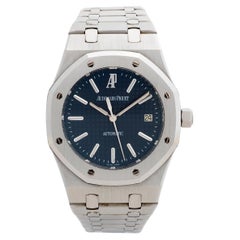 Audemars Piguet Royal Oak, Blue Dial, Discontinued, Full Set. Ref 15300ST, 2012