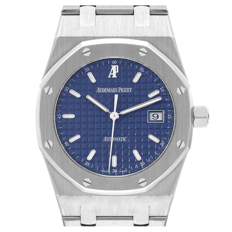 Audemars Piguet Royal Oak Blue Dial Steel Mens Watch 15000ST