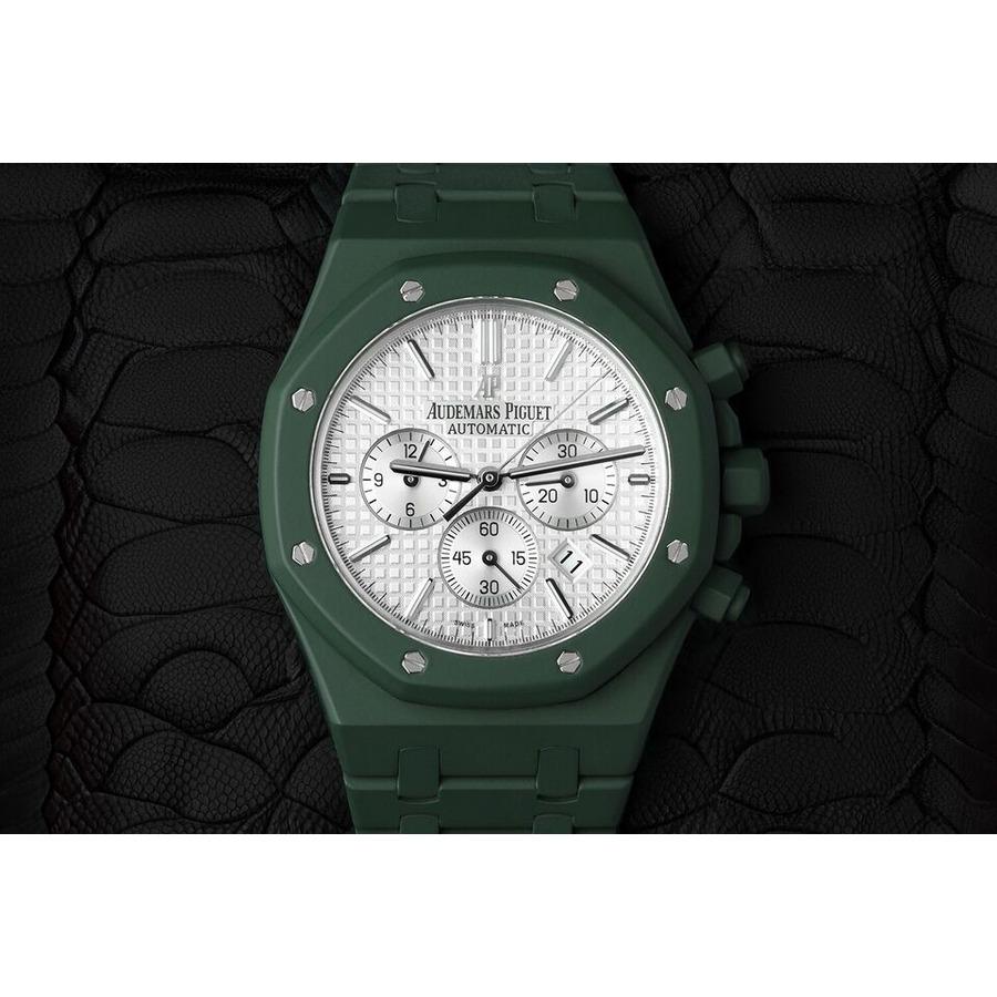 Audemars Piguet Royal Oak Chrono 41mm 26320ST.OO.1220ST.02 Custom Green Ceramic In New Condition For Sale In New York, NY
