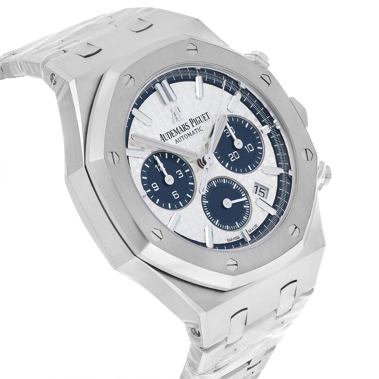 Audemars Piguet Royal Oak Chronograph 38 Steel Silver Dial 26315ST.OO.1256ST.01 In New Condition For Sale In New York, NY