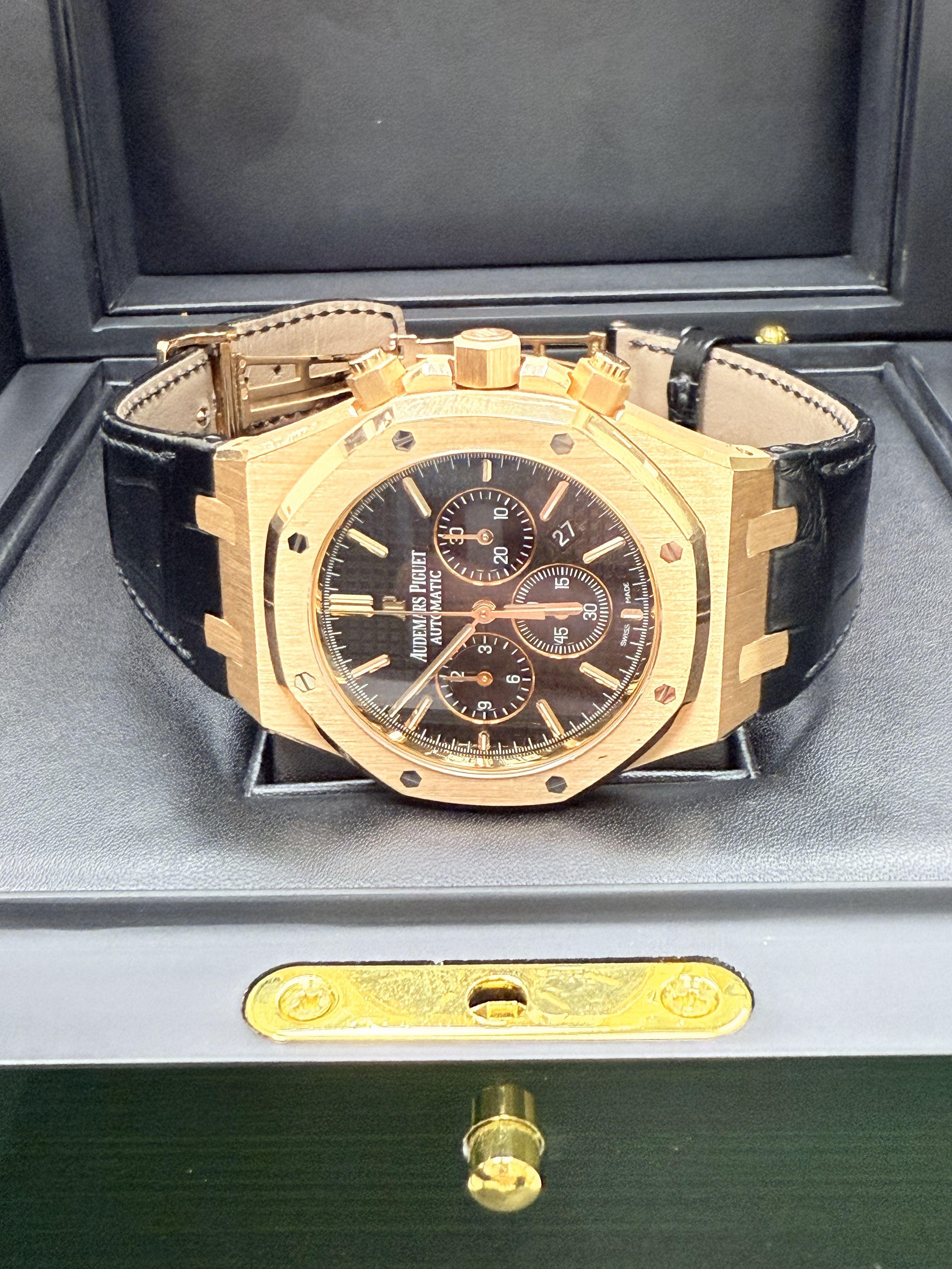 Audemars Piguet Royal Oak Chronograph 41mm Rose Gold Uhr 26320OR.OO.D002CR.01 für Damen oder Herren im Angebot