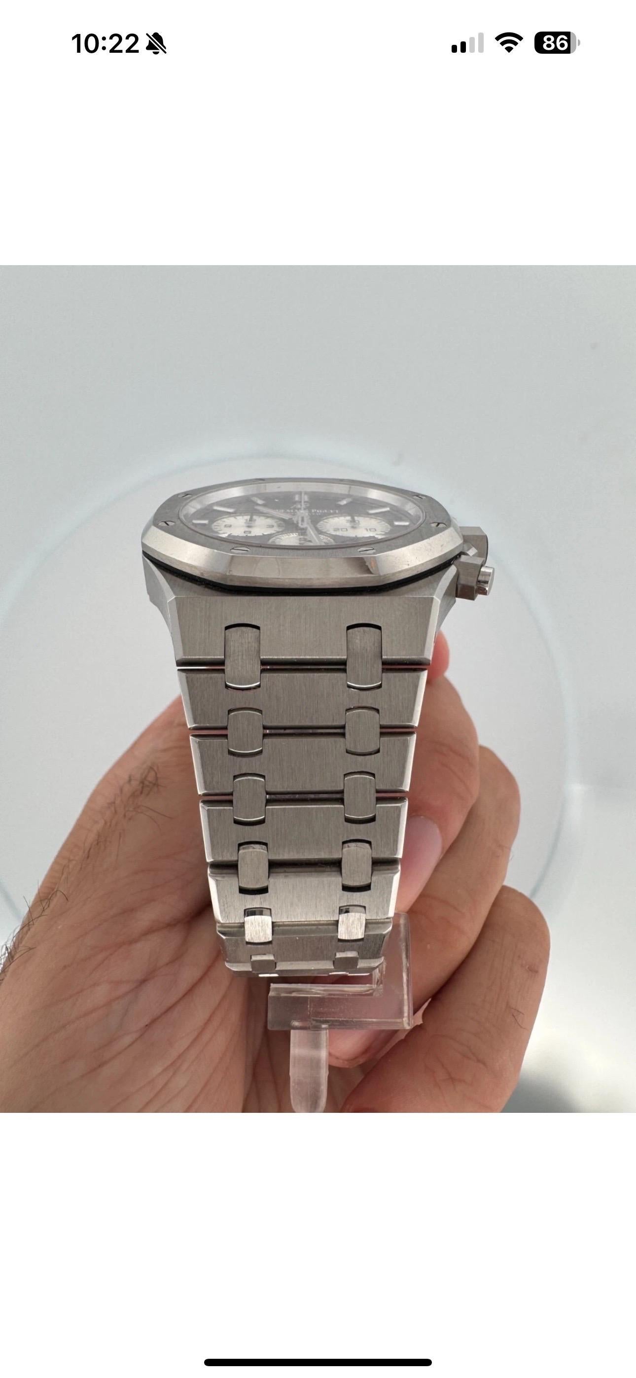 Audemars Piguet Royal Oak Chronograph BLACK 41mm Steel 26331ST BOX For Sale 6