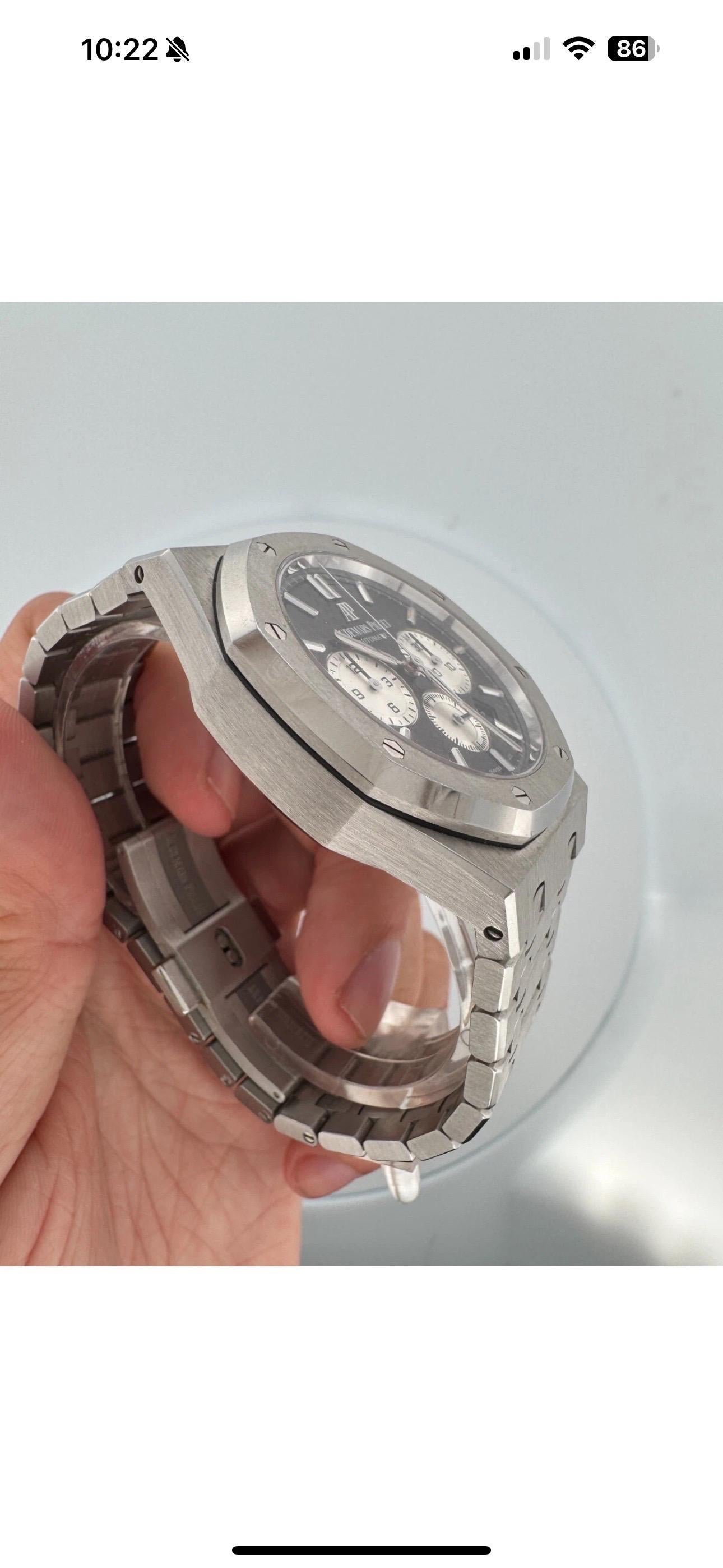 Audemars Piguet Royal Oak Chronograph BLACK 41mm Steel 26331ST BOX For Sale 1