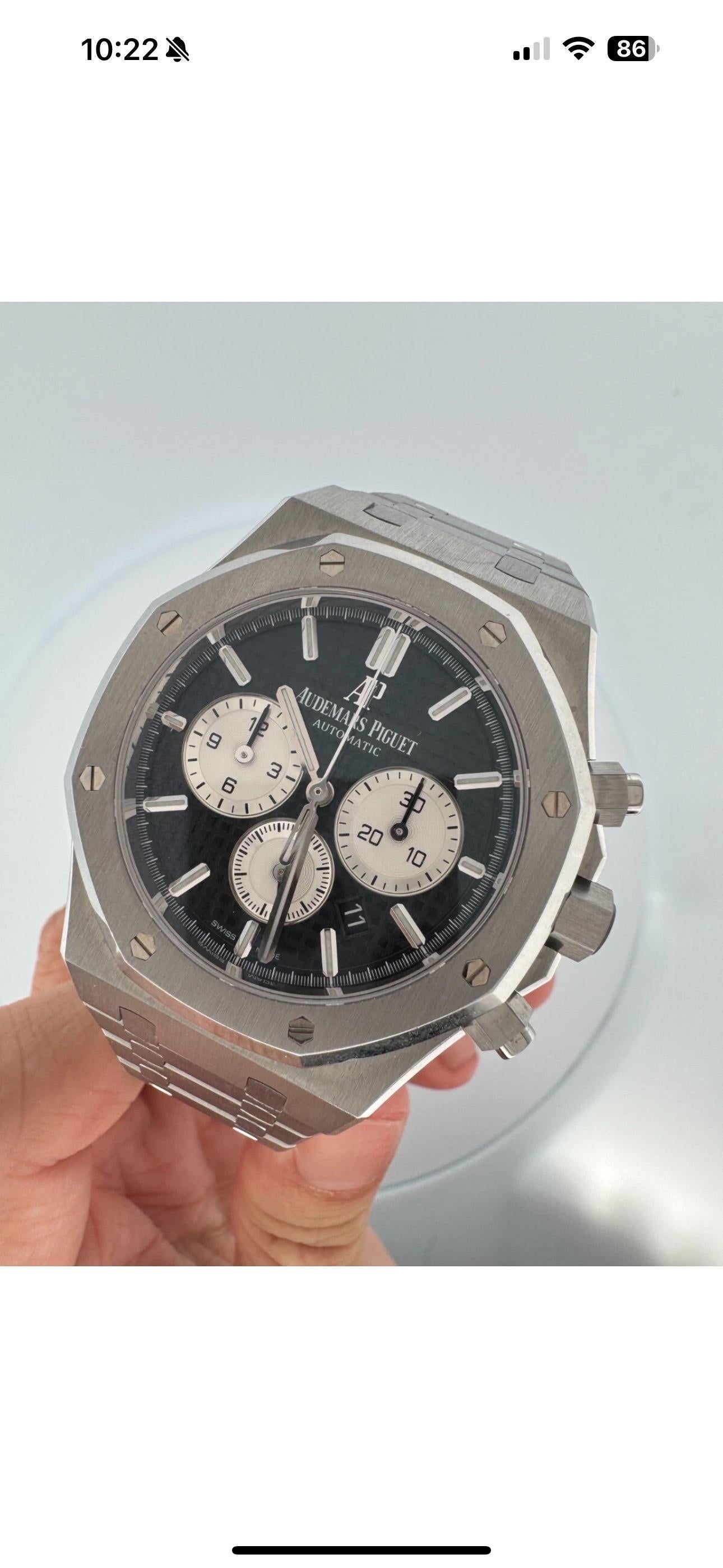Audemars Piguet Royal Oak Chronograph BLACK 41mm Steel 26331ST BOX For Sale 3