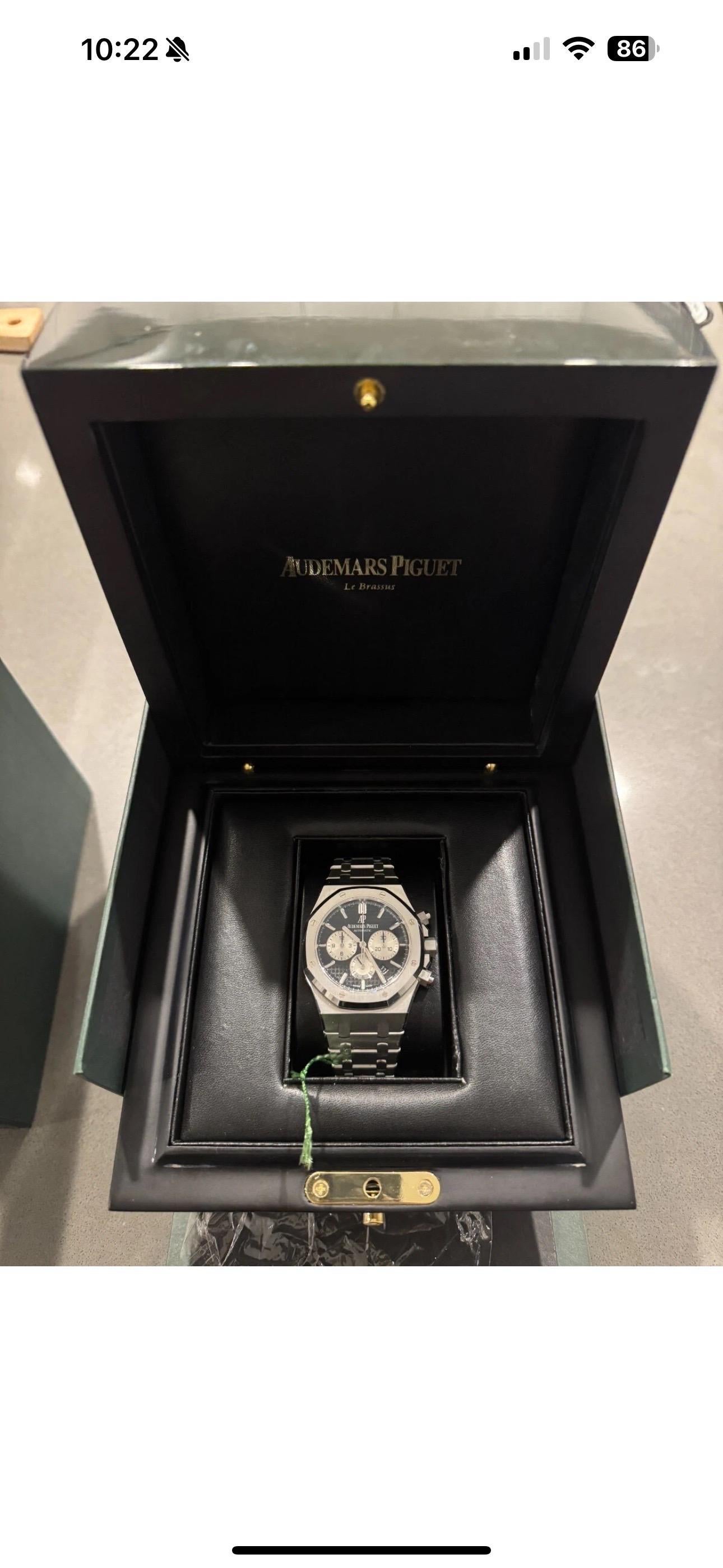 Audemars Piguet Royal Oak Chronograph BLACK 41mm Steel 26331ST BOX For Sale 4