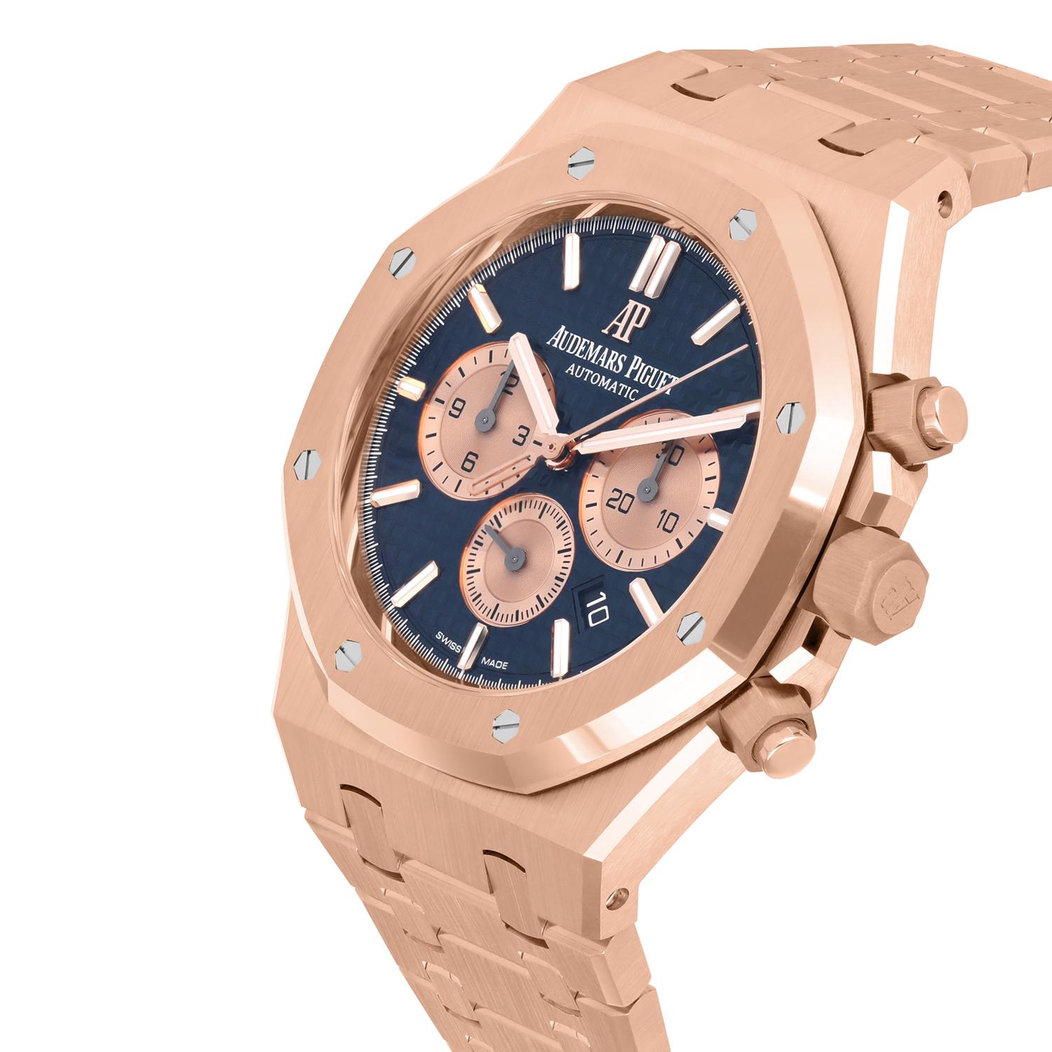 Modern Audemars Piguet Royal Oak Chronograph Blue 26331OR.OO.1220OR.01 NEW For Sale