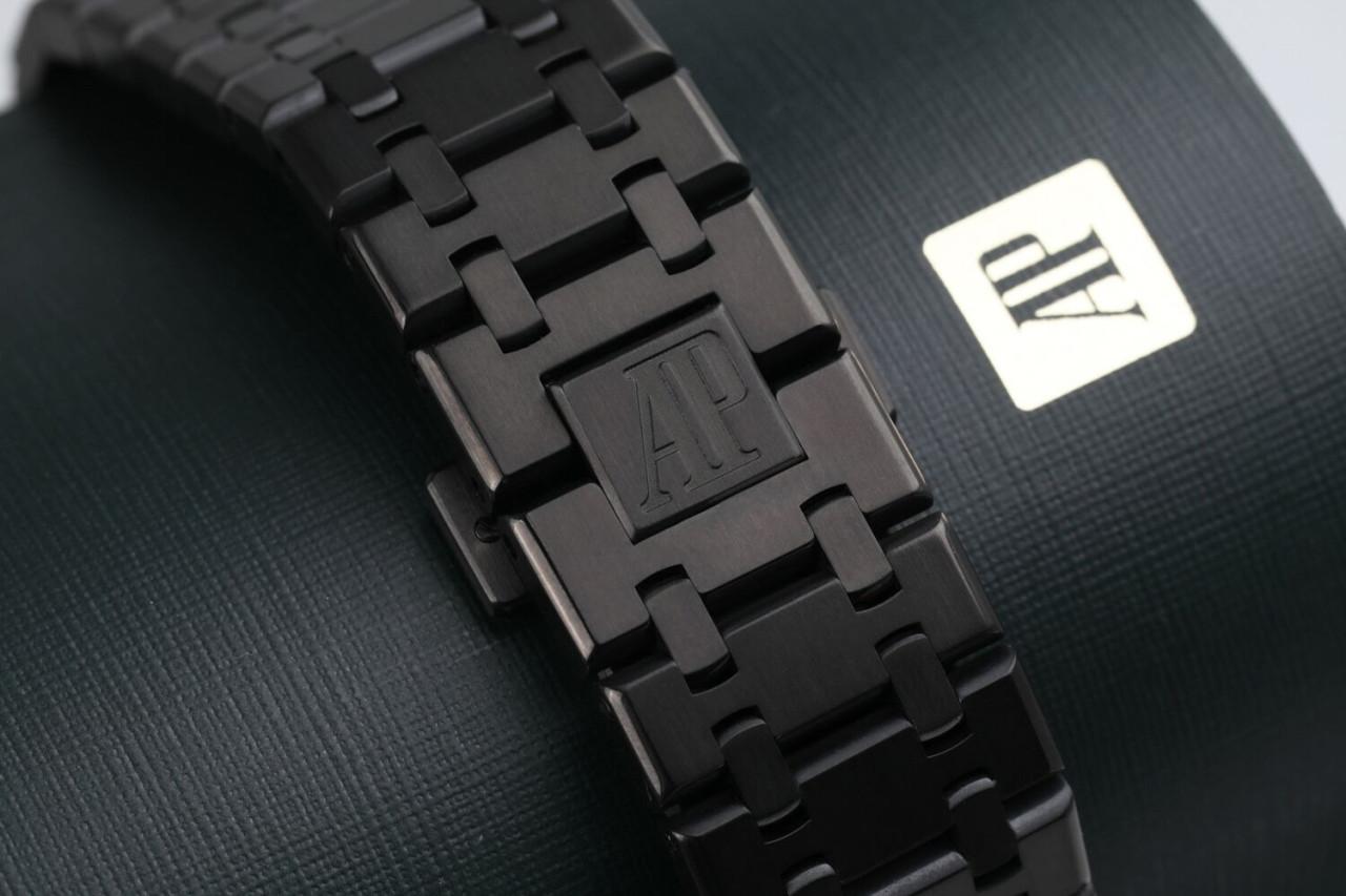 custom ap black chronograph