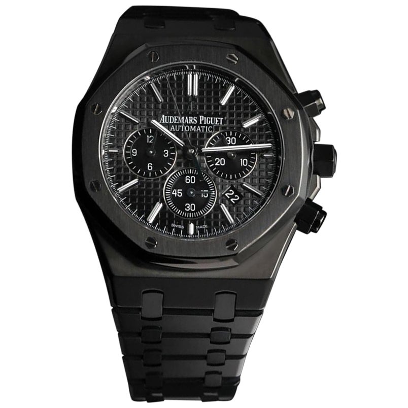 Audemars Piguet Montre chronographe Royal Oak entièrement noire sur mesure