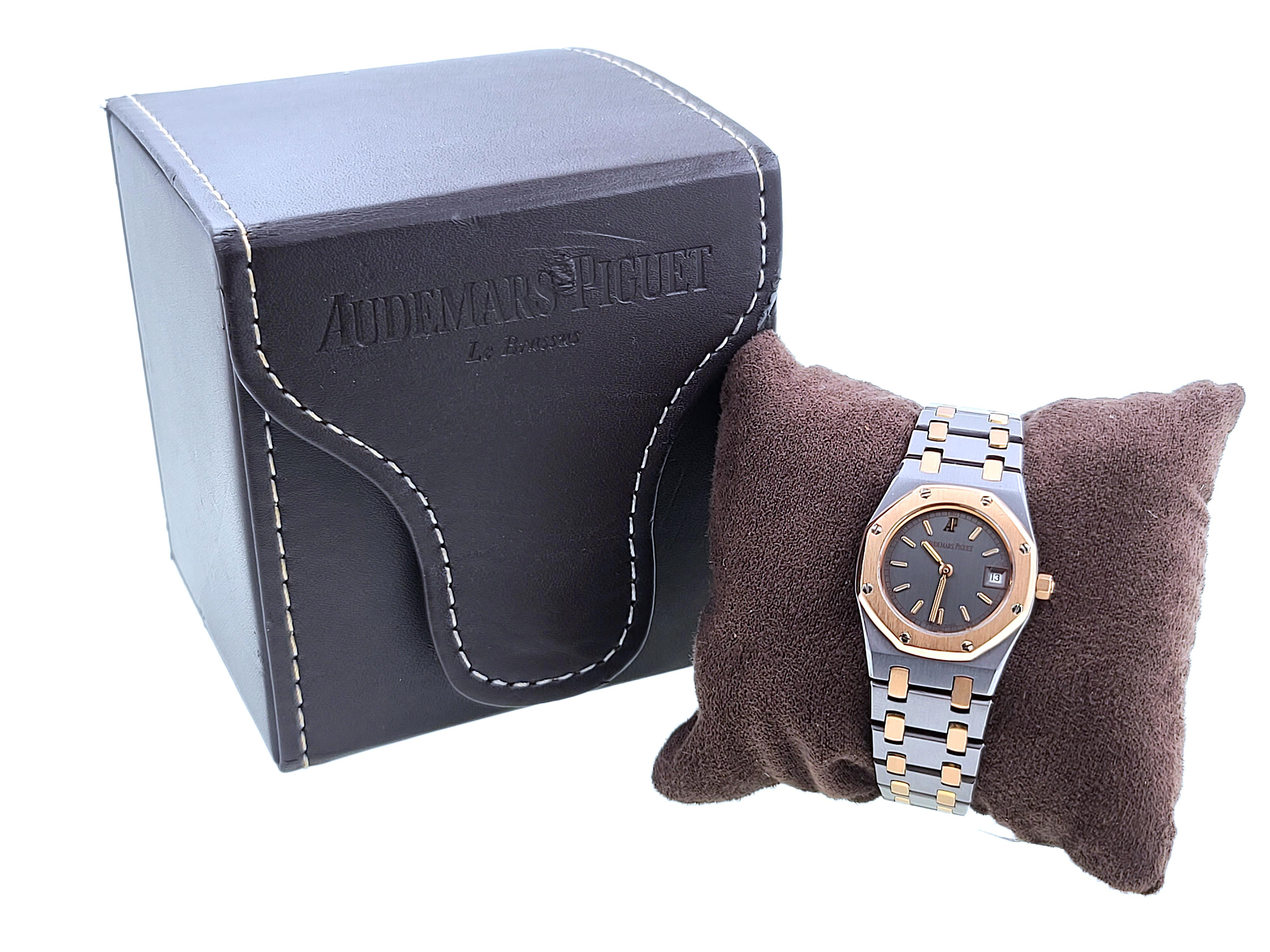 Audemars Piguet Royal Oak Date Rose Gold and Tantalum Tantale 66270 with Box For Sale 9