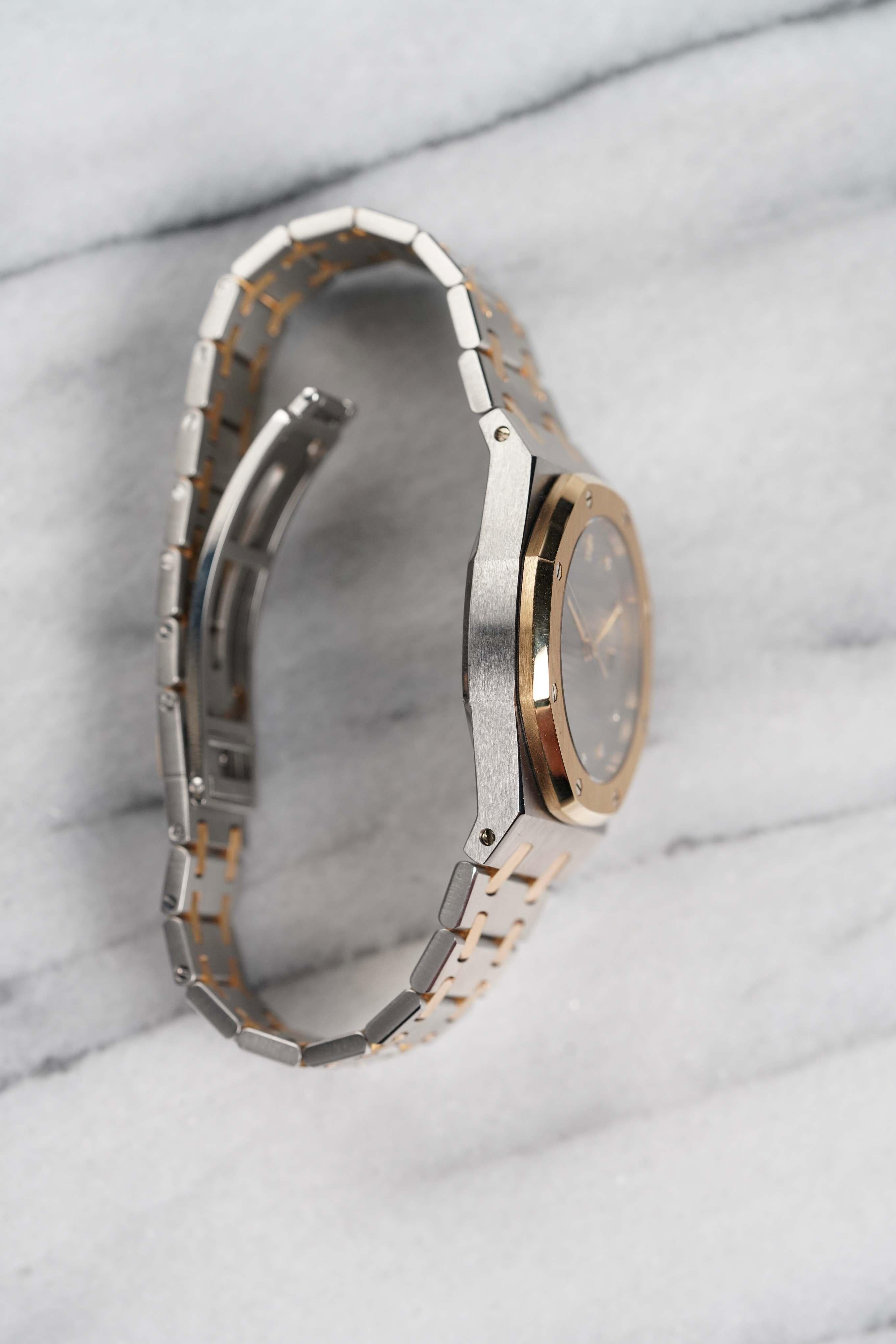 Reloj Audemars Piguet Royal Oak Diamond de oro y acero inoxidable, 1991-2000 en Bueno estado para la venta en New York, NY