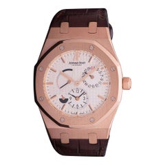 Audemars Piguet Royal Oak Dual Time 18 Karat Rose Gold Silver Dial