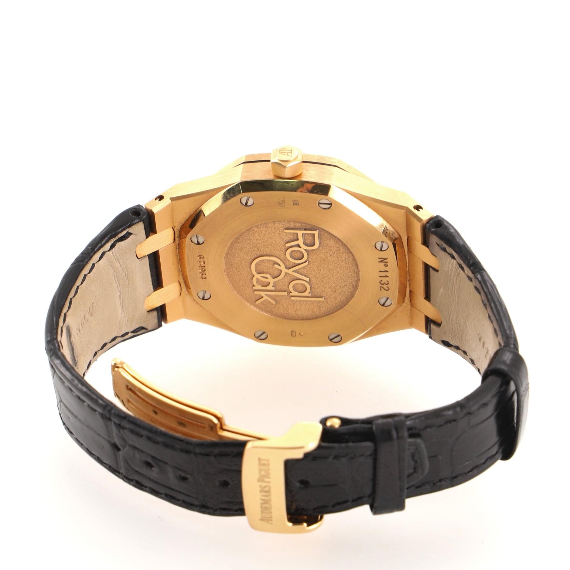Audemars Piguet Royal Oak Dual Time Automatic Watch Rose Gold and Alligator 39 1