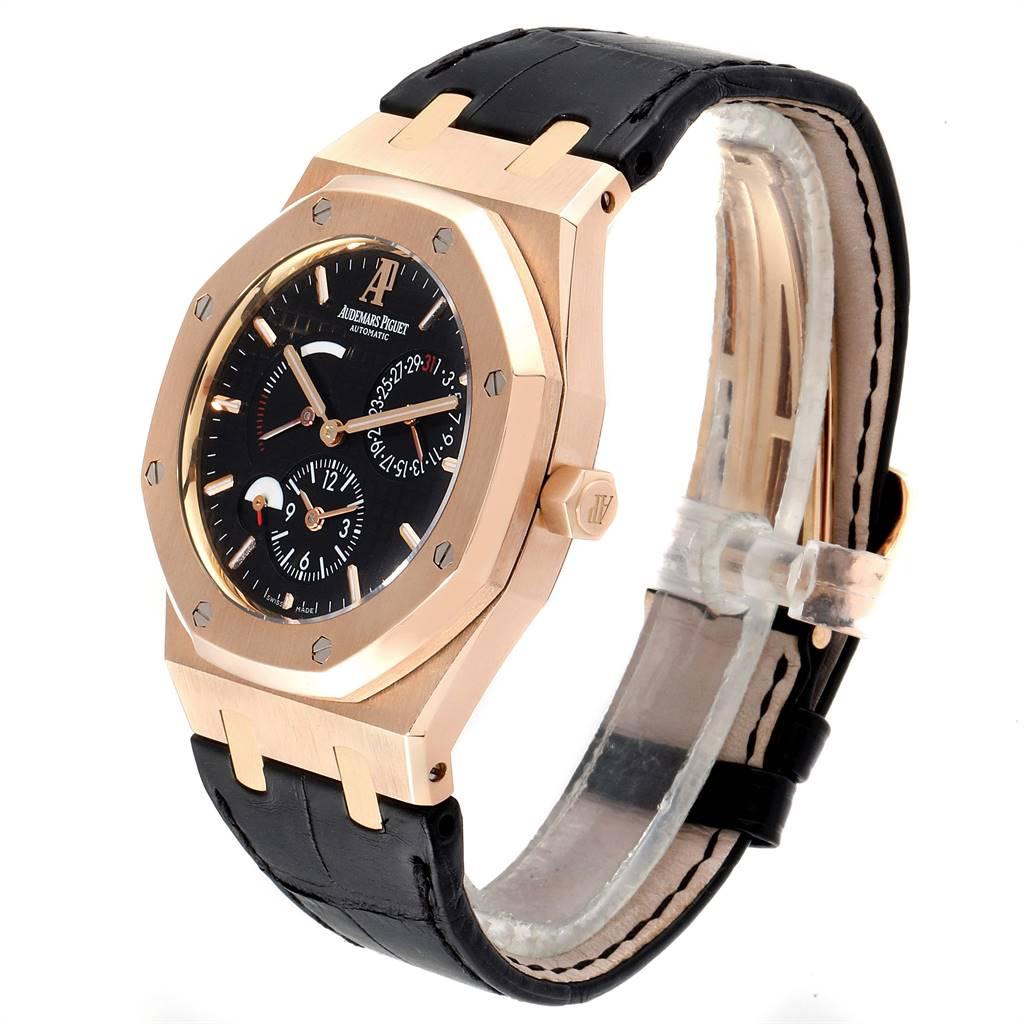 Men's Audemars Piguet Royal Oak Dual Time Power Reserve Rose Gold Watch 26120OR For Sale