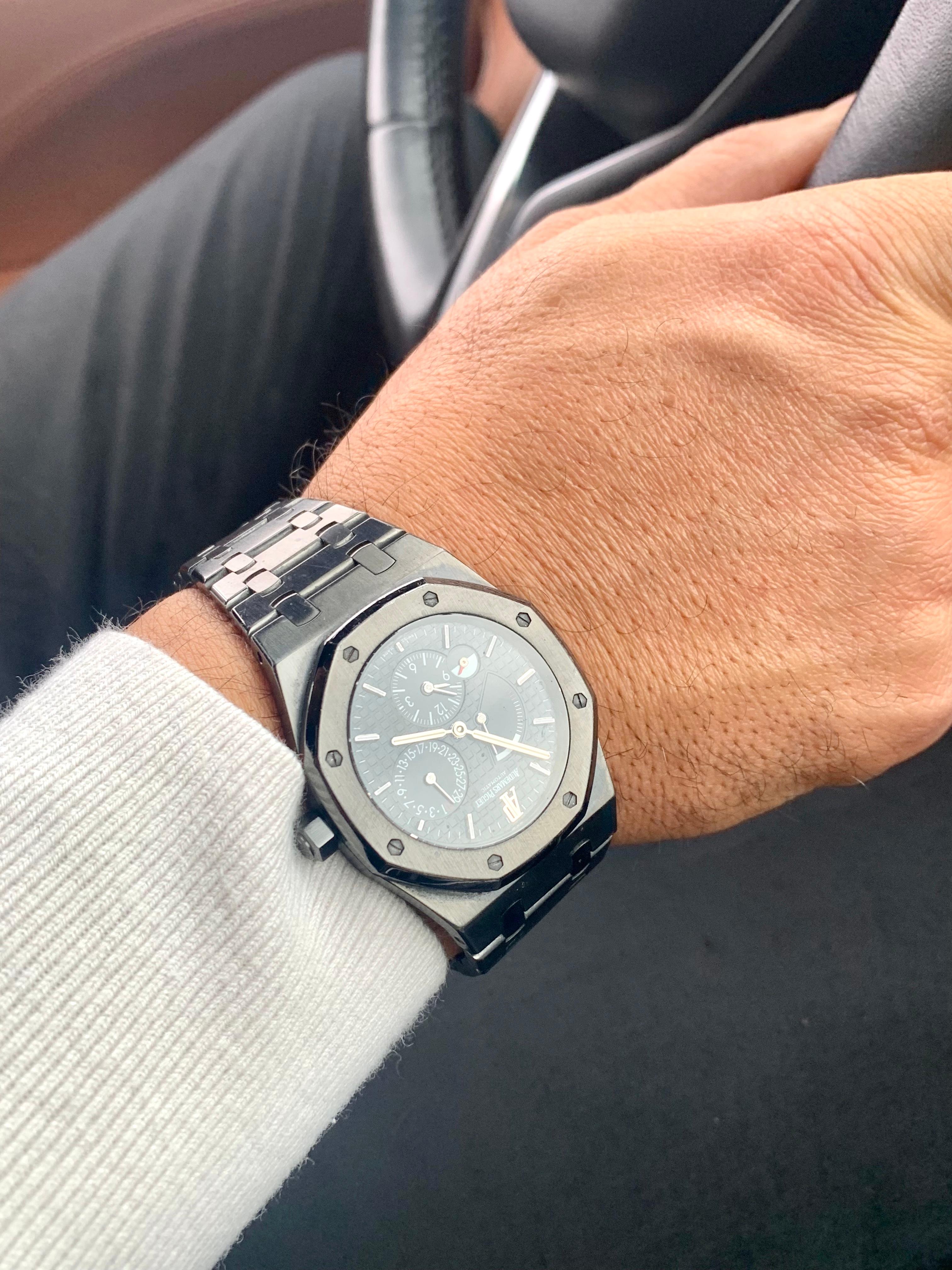 Men's Audemars Piguet Royal Oak Dual Time Preowned Custom Wrist Watch For Sale