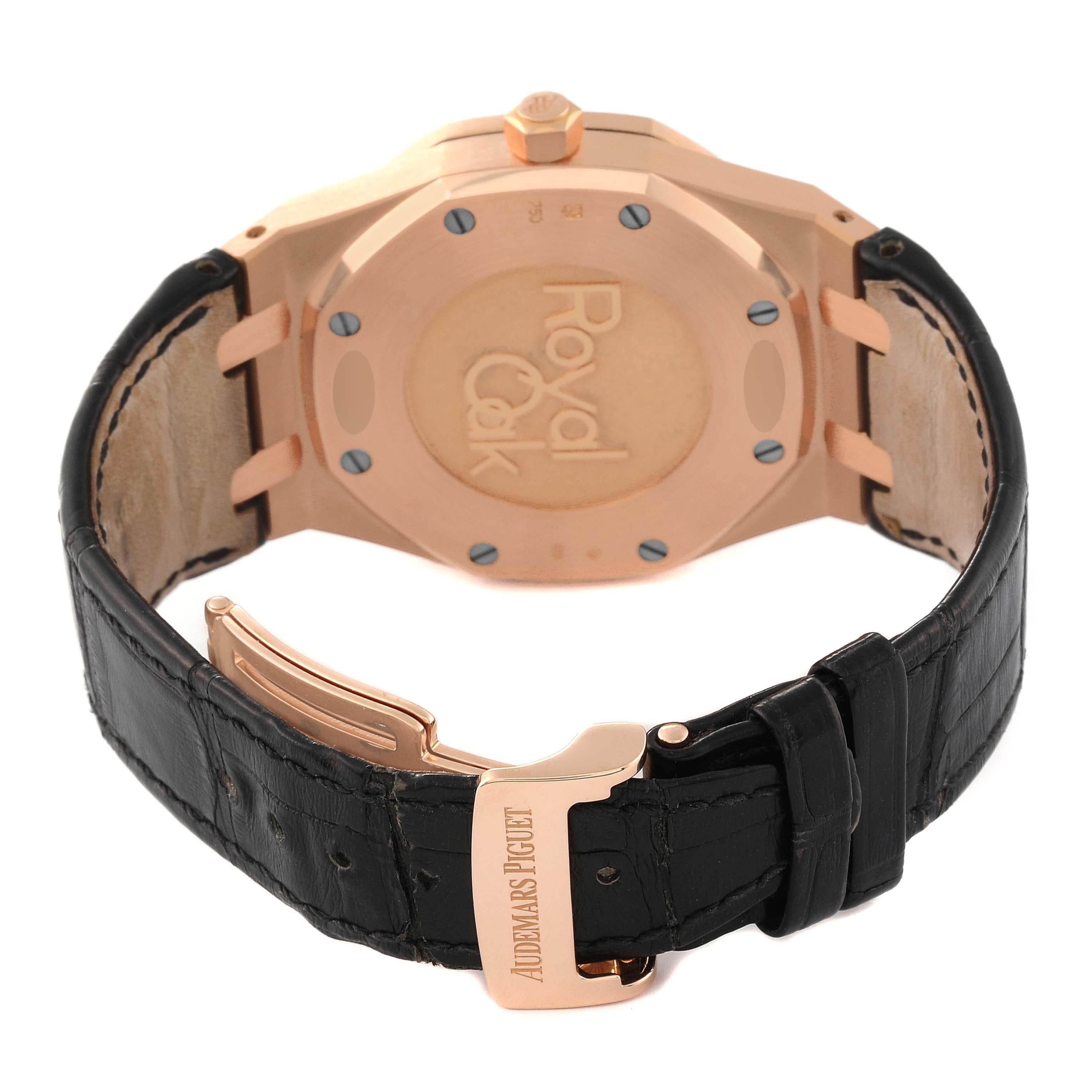Audemars Piguet Royal Oak Dual Time Rose Gold Mens Watch 26120OR In Excellent Condition For Sale In Atlanta, GA