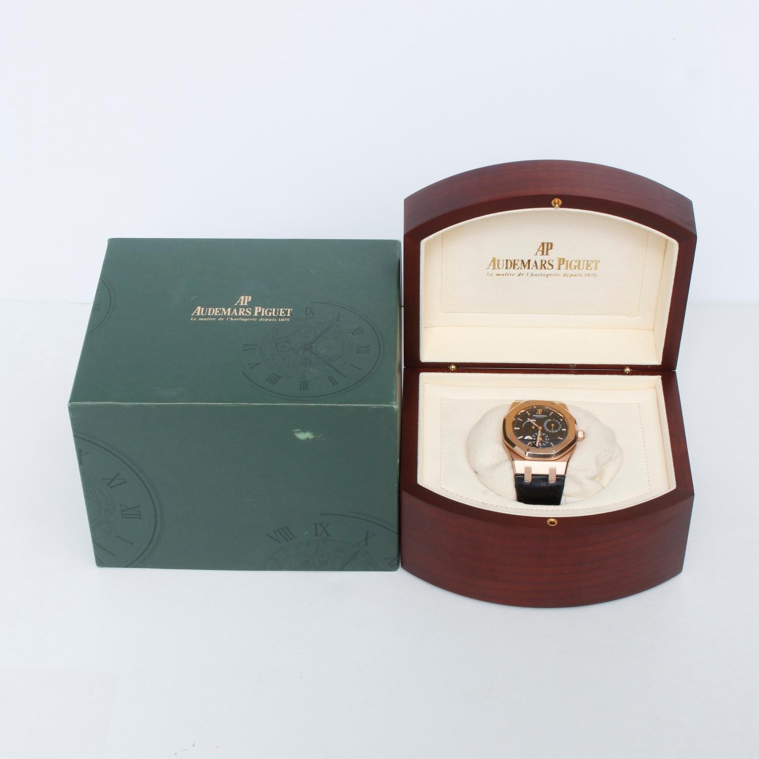 Audemars Piguet Royal Oak Dual Time Rose Gold Mens Watch 26120OR.00.D002CR.01 For Sale 3