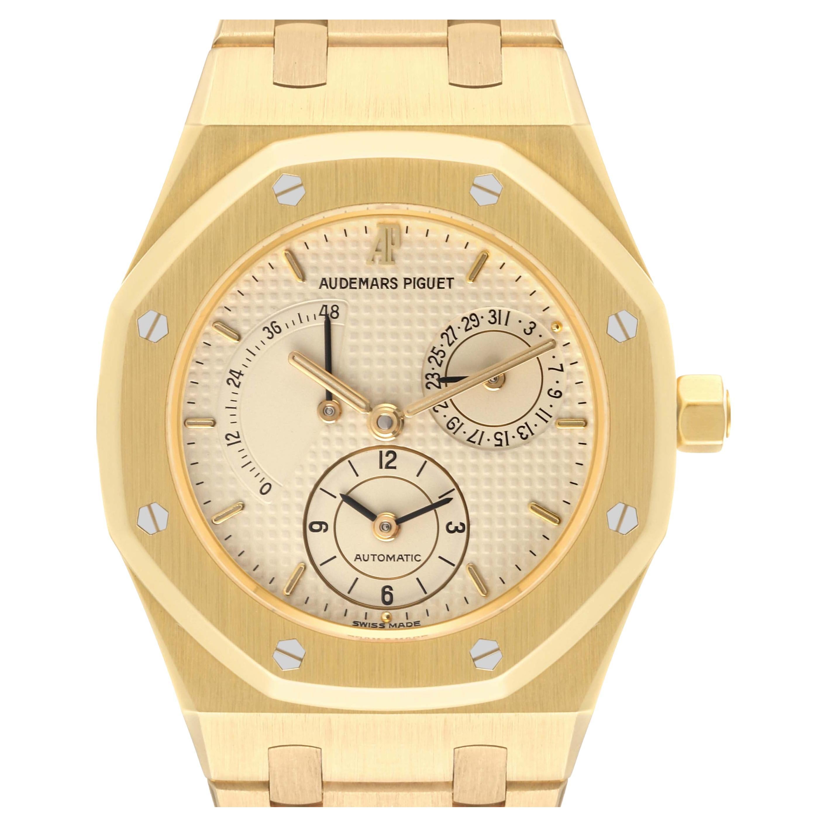 Audemars Piguet Royal Oak Dual Time Yellow Gold Mens Watch 25730BA