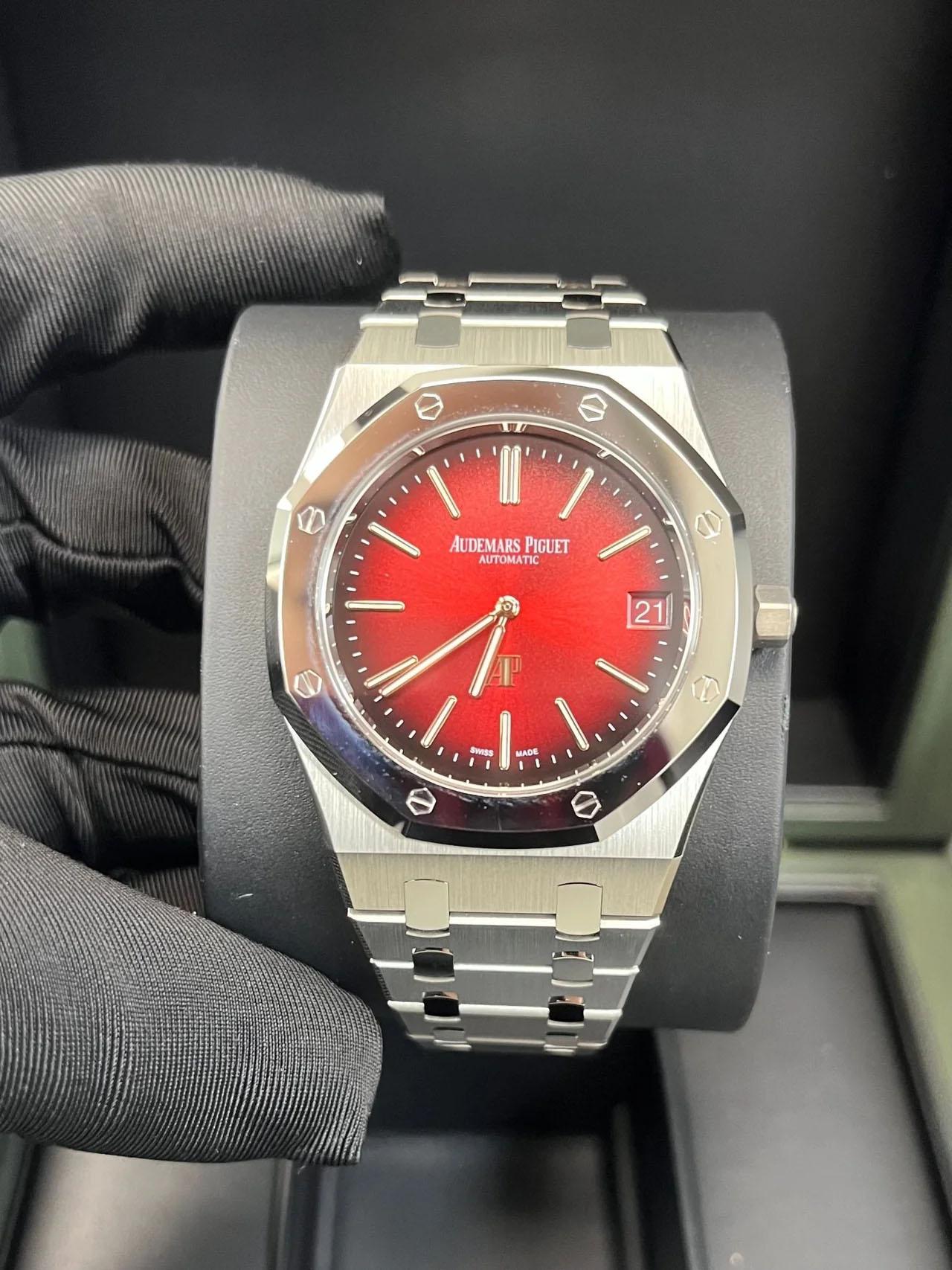 Men's Audemars Piguet Royal Oak Jumbo Extra-thin Burgundy 16202XT.OO.1240XT.01 For Sale