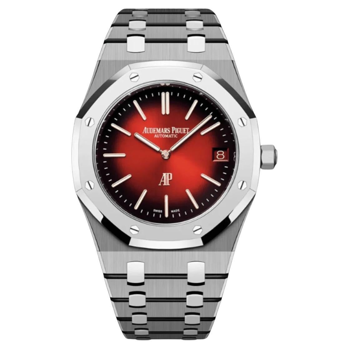 Audemars Piguet Royal Oak Jumbo Extra-thin Burgundy 16202XT.OO.1240XT.01 For Sale