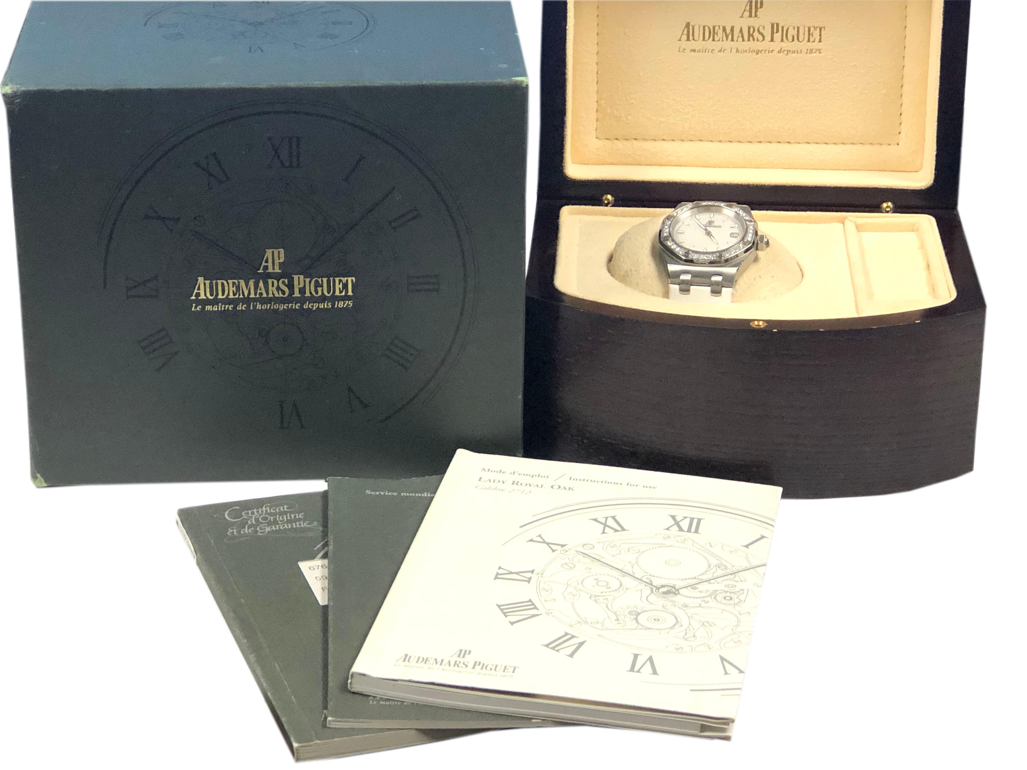 Women's Audemars Piguet Royal Oak Ladies Steel and Diamonds Wrist Watch Ref 6760 For Sale
