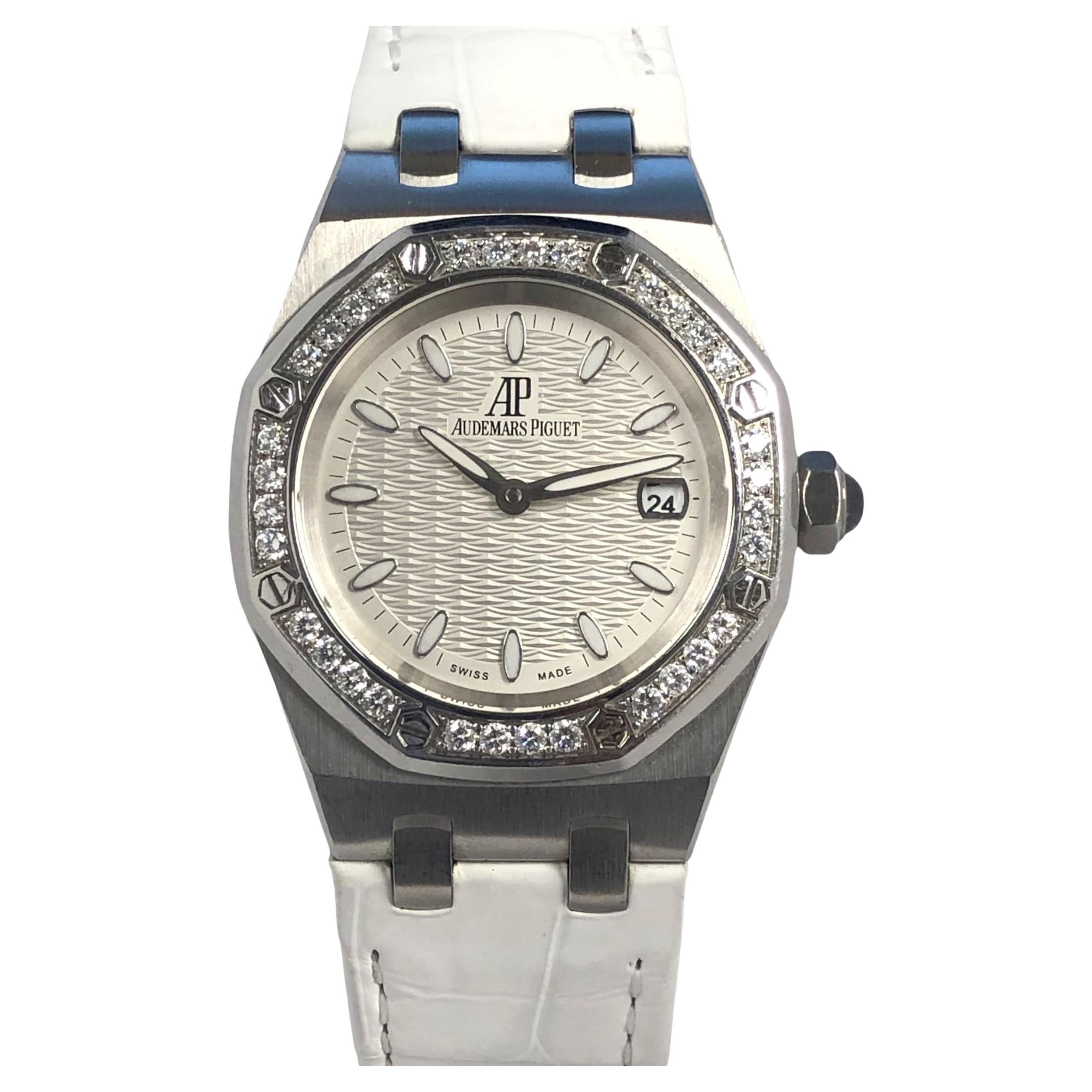 Audemars Piguet Royal Oak Ladies Steel and Diamonds Wrist Watch Ref 6760 For Sale