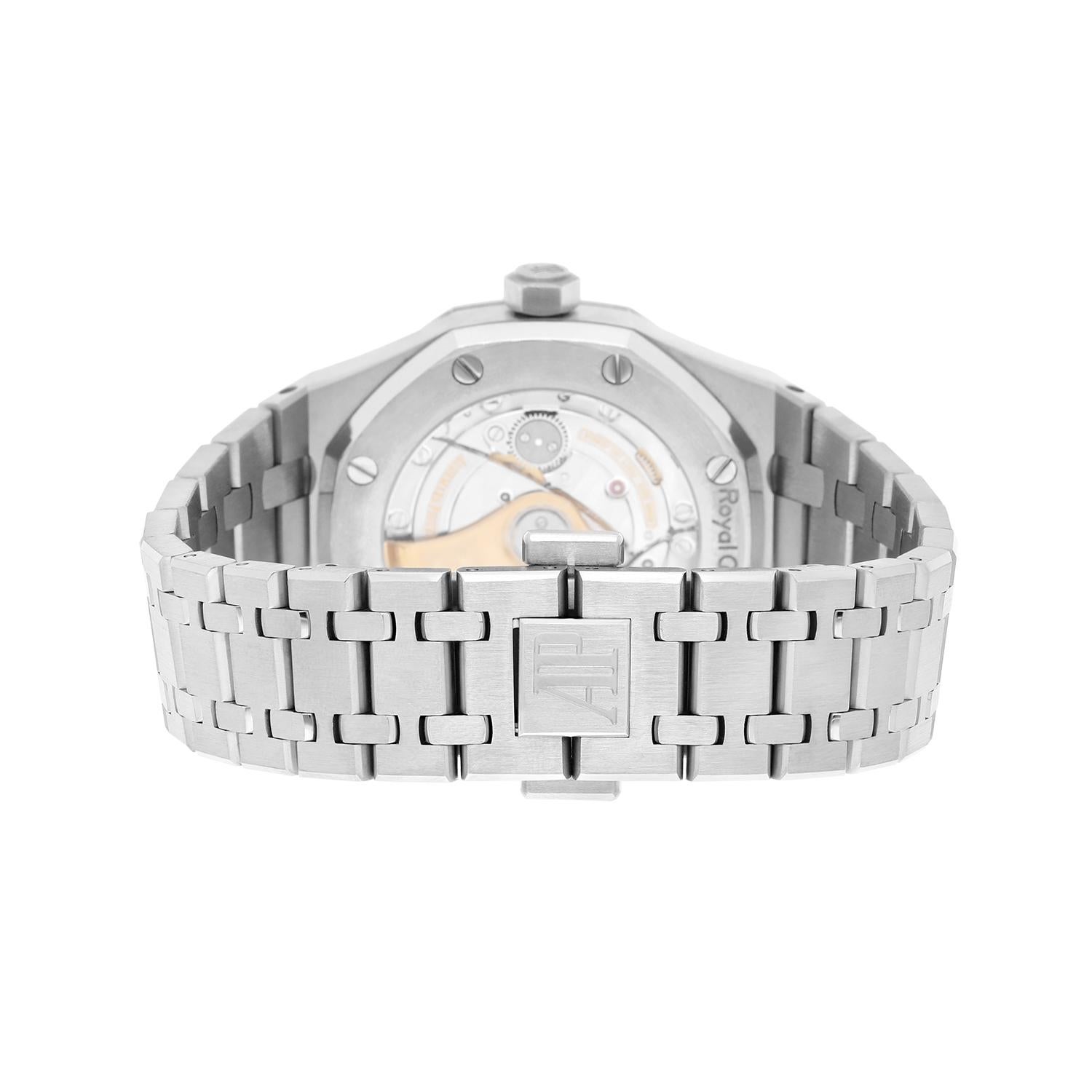 Audemars Piguet Royal Oak Ladies 37 Automatic Diamond Bezel 15451ST.ZZ.1256ST.01 For Sale 3