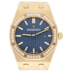 Audemars Piguet Royal Oak Lady 33 cadran bleu or jaune diamant 67651BA.ZZ.1261B