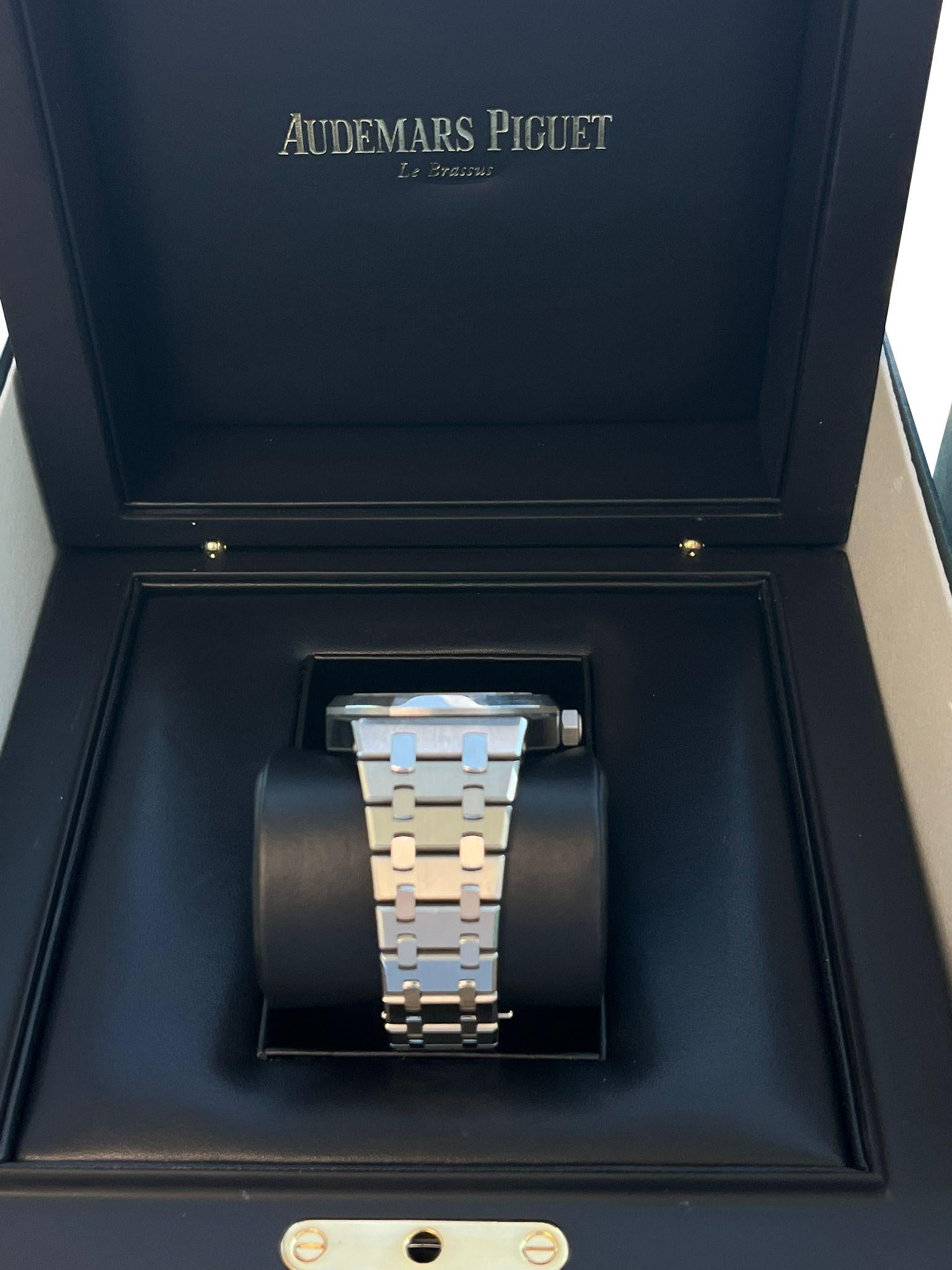Audemars Piguet Royal Oak Lady 37 Automatico Lunetta con diamanti 15451ST.ZZ.1256ST.01 in vendita 10
