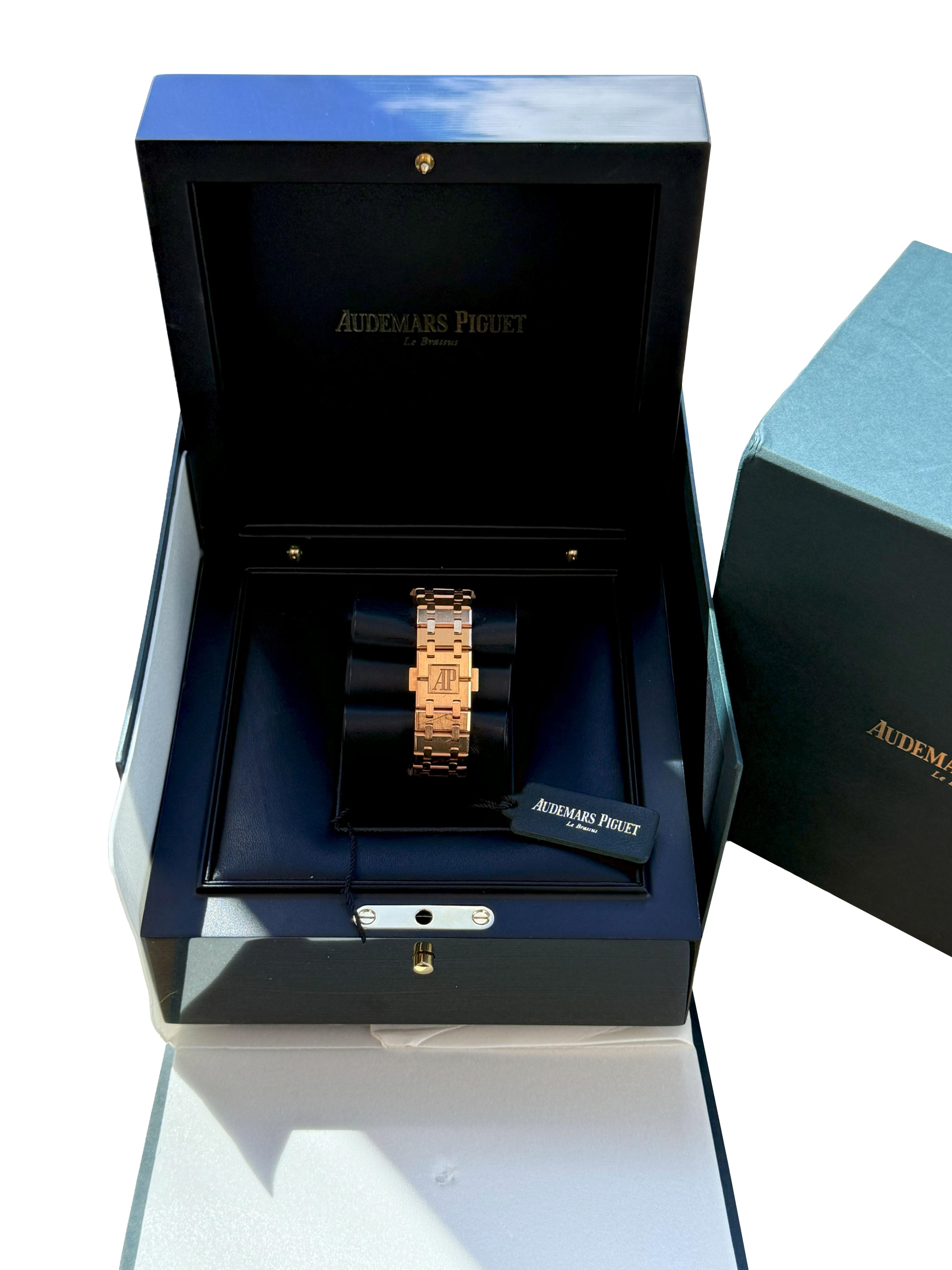 Audemars Piguet Royal Oak Lady 37mm Rose Gold Diamond Lünette 15451OR.ZZ.1256OR.02 im Angebot 6