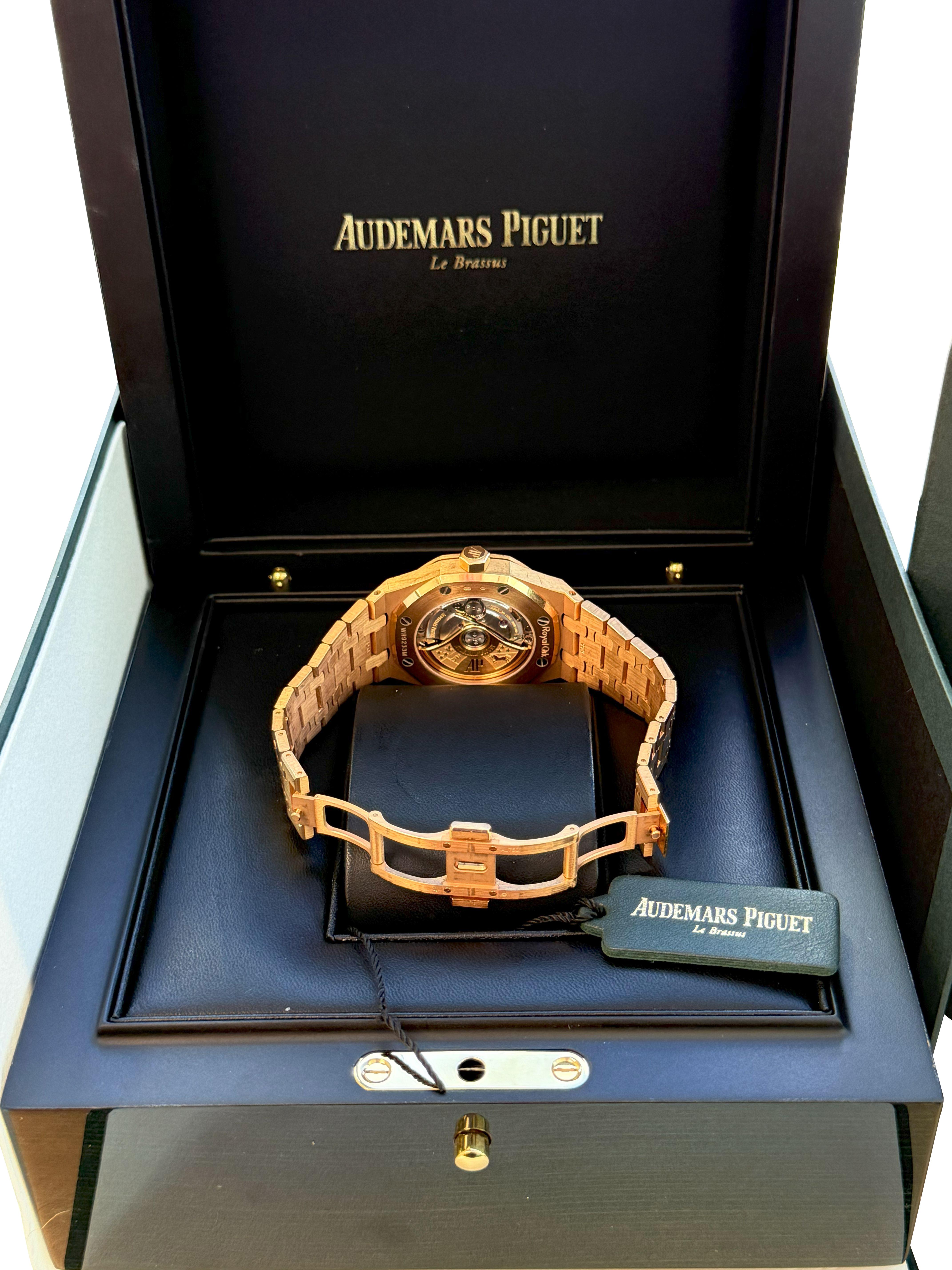 Audemars Piguet Royal Oak Lady 37mm Rose Gold Diamond Lünette 15451OR.ZZ.1256OR.02 im Angebot 7