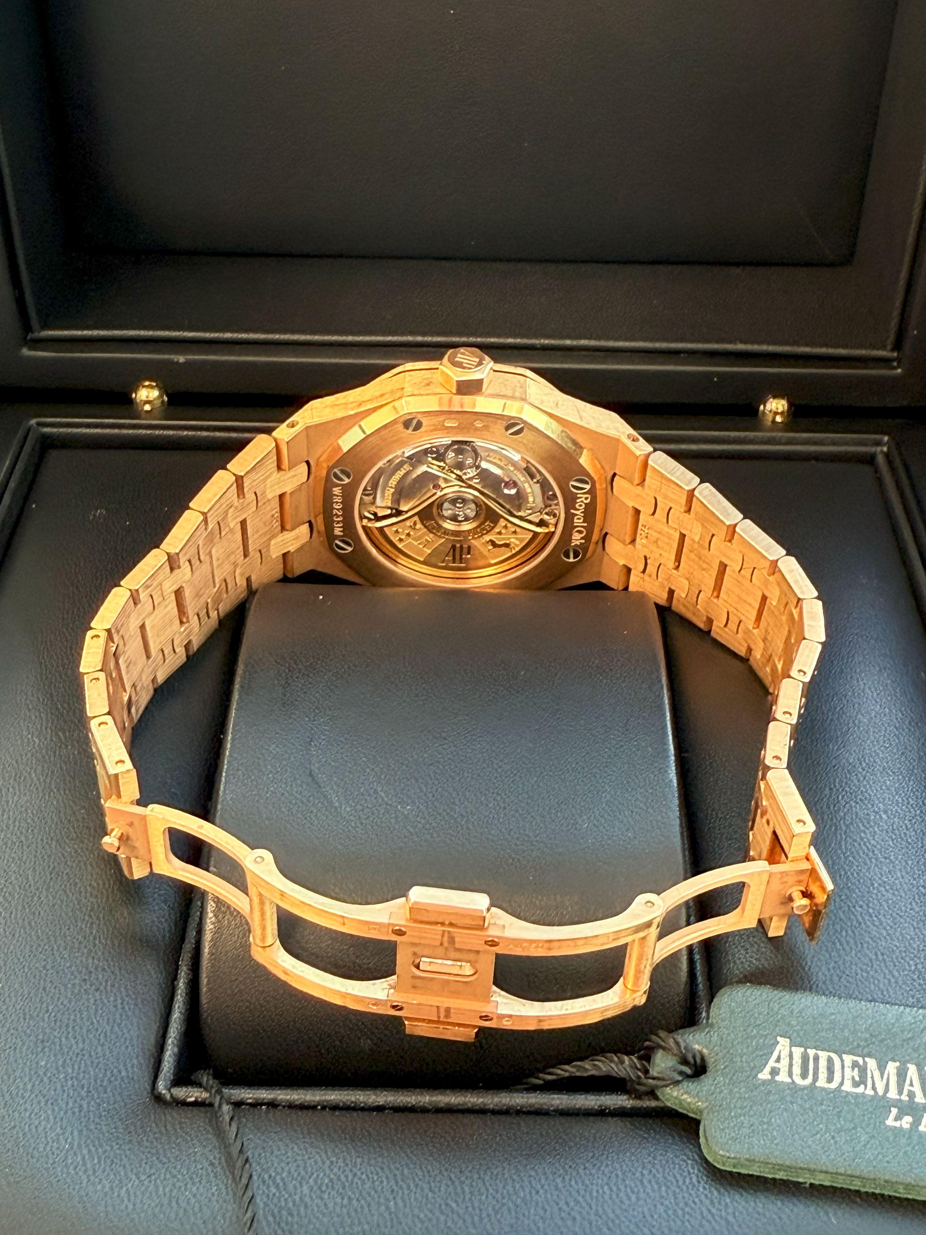 Audemars Piguet Royal Oak Lady 37mm Rose Gold Diamond Lünette 15451OR.ZZ.1256OR.02 im Angebot 8